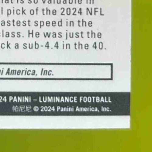 2024 Luminance Xavier Legette Year One Signatures RPS Auto RC Carolina Panthers - Sports Cards