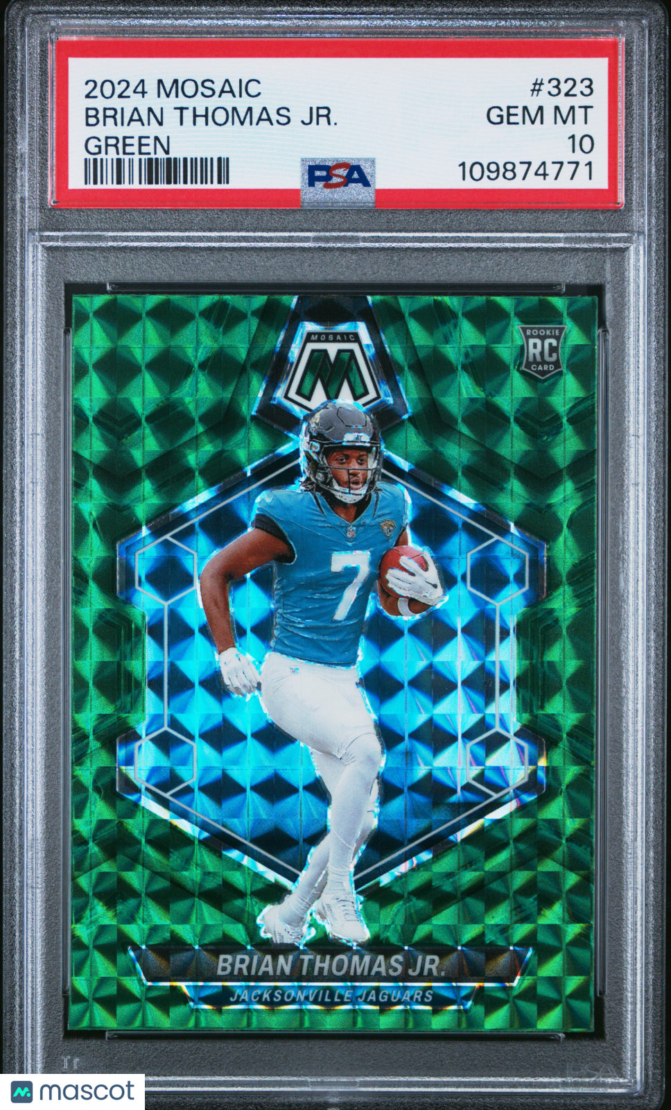 2024 Mosaic Brian Thomas Jr. Green Rookie #323 PSA 10 GEM Jacksonville Jaguars - Graded Sports Cards