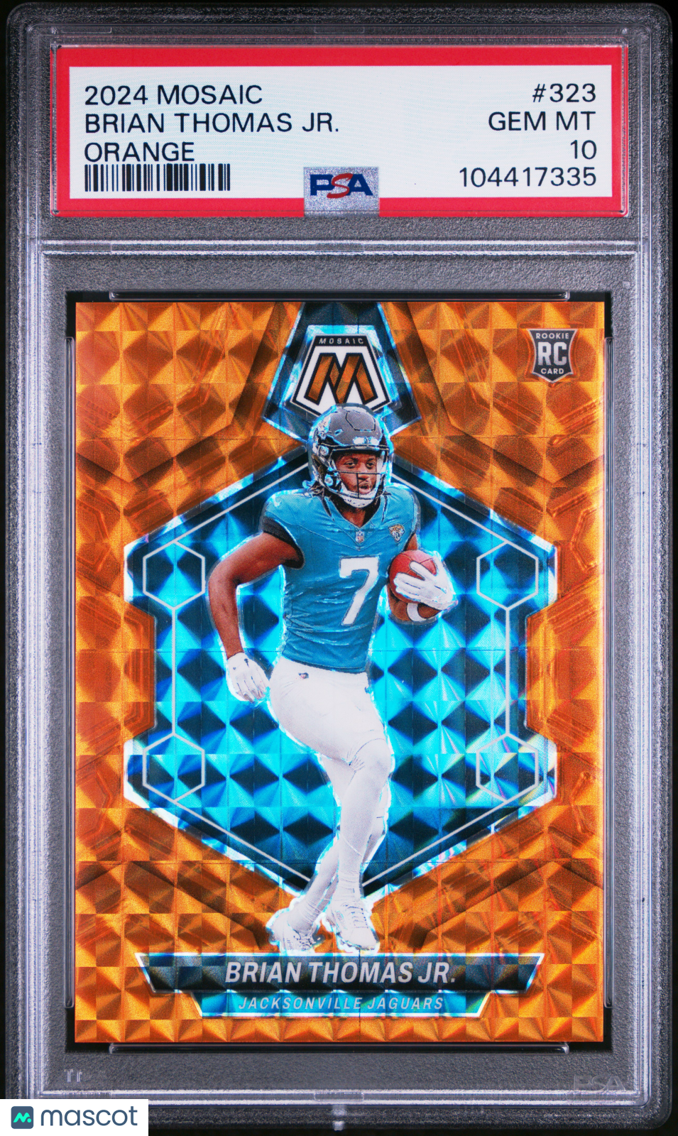 2024 Mosaic Brian Thomas JR. Orange 003/199 Rookie PSA 10 Jacksonville Jaguars - Graded Sports Cards