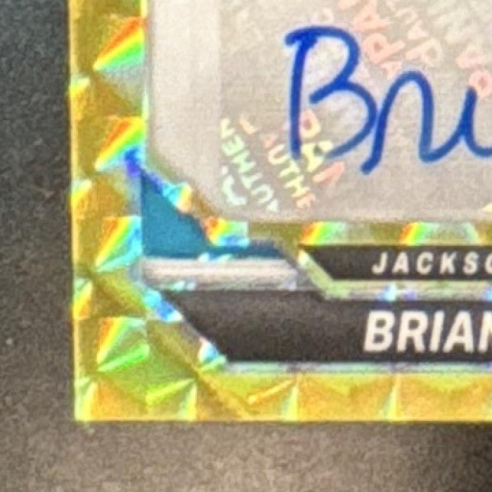 2024 Mosaic Brian Thomas Jr. Showtime Signatures Red and Yellow RC Auto Jaguars - Sports Cards