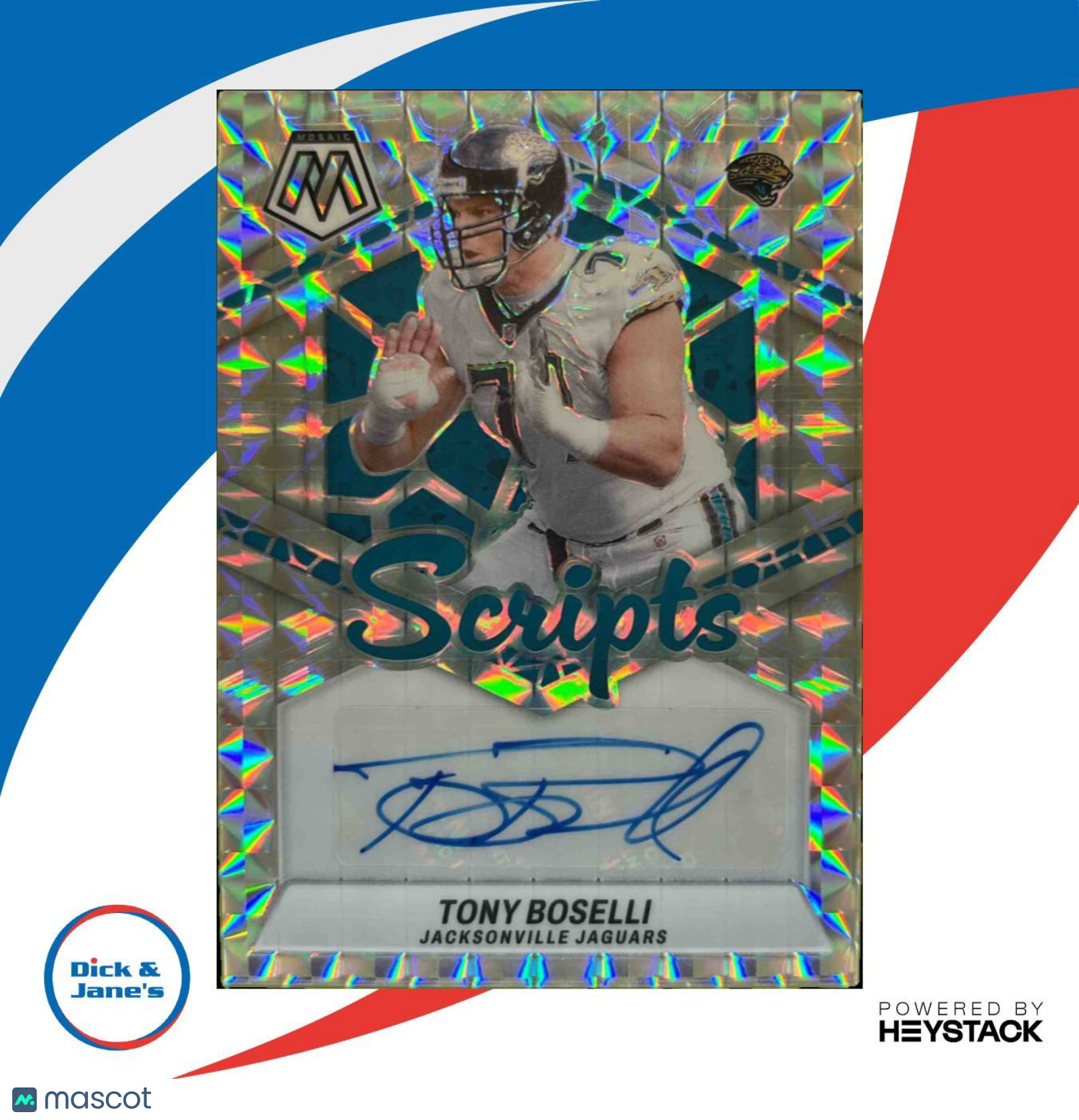 2024 Mosaic Tony Boselli Scripts Mosaic Prizm #SC-TBI Auto Jacksonville Jaguars - Sports Cards