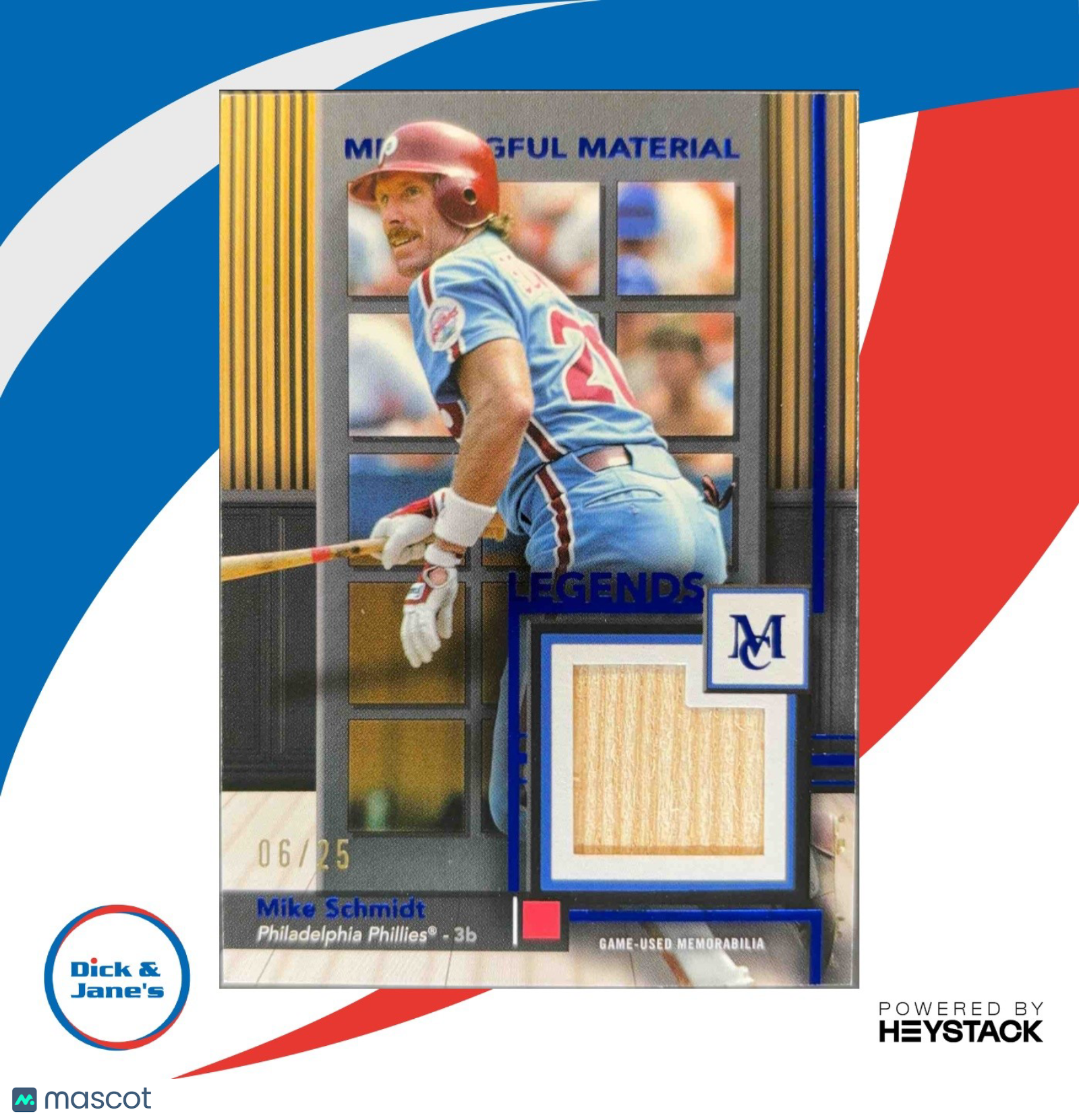 2024 Museum Collection Mike Schmidt Meaningful Materials Legends Sapphire 6/25 - Sports Cards