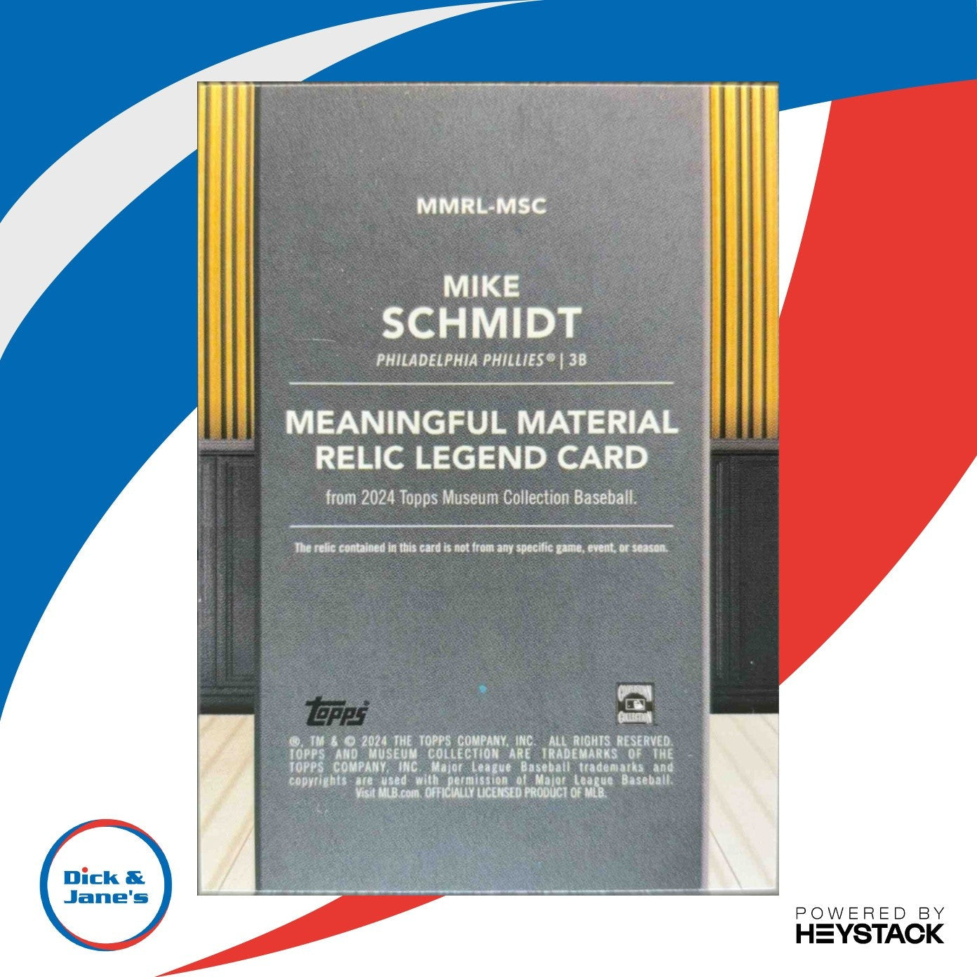 2024 Museum Collection Mike Schmidt Meaningful Materials Legends Sapphire 6/25 - Sports Cards
