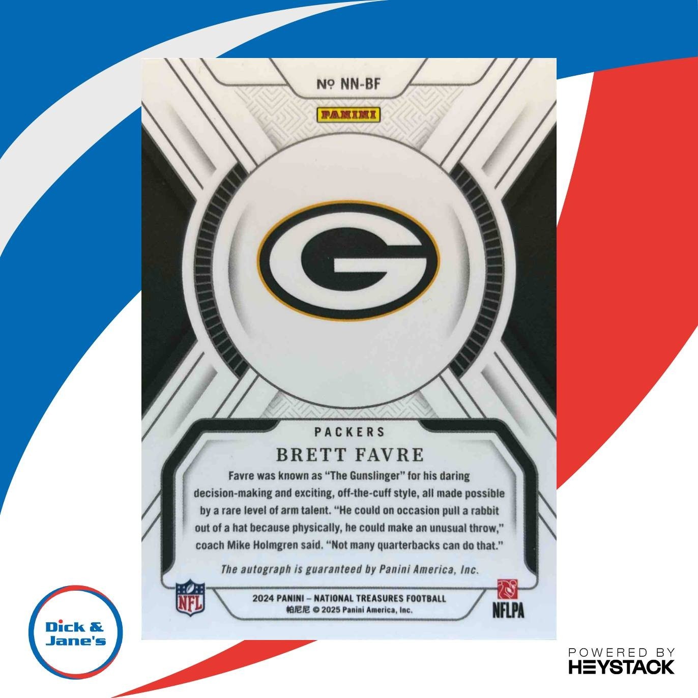 2024 National Treasures Brett Favre Notable Nicknames /49 Auto Green Bay Packers - Sports Cards