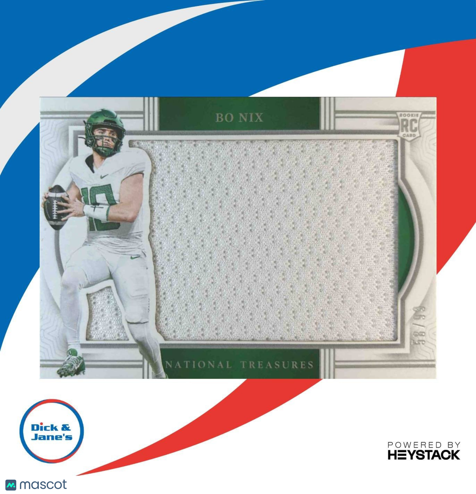 2024 National Treasures Collegiate Bo Nix Rookie Silhouettes /99 MEM RC Ducks - Sports Cards