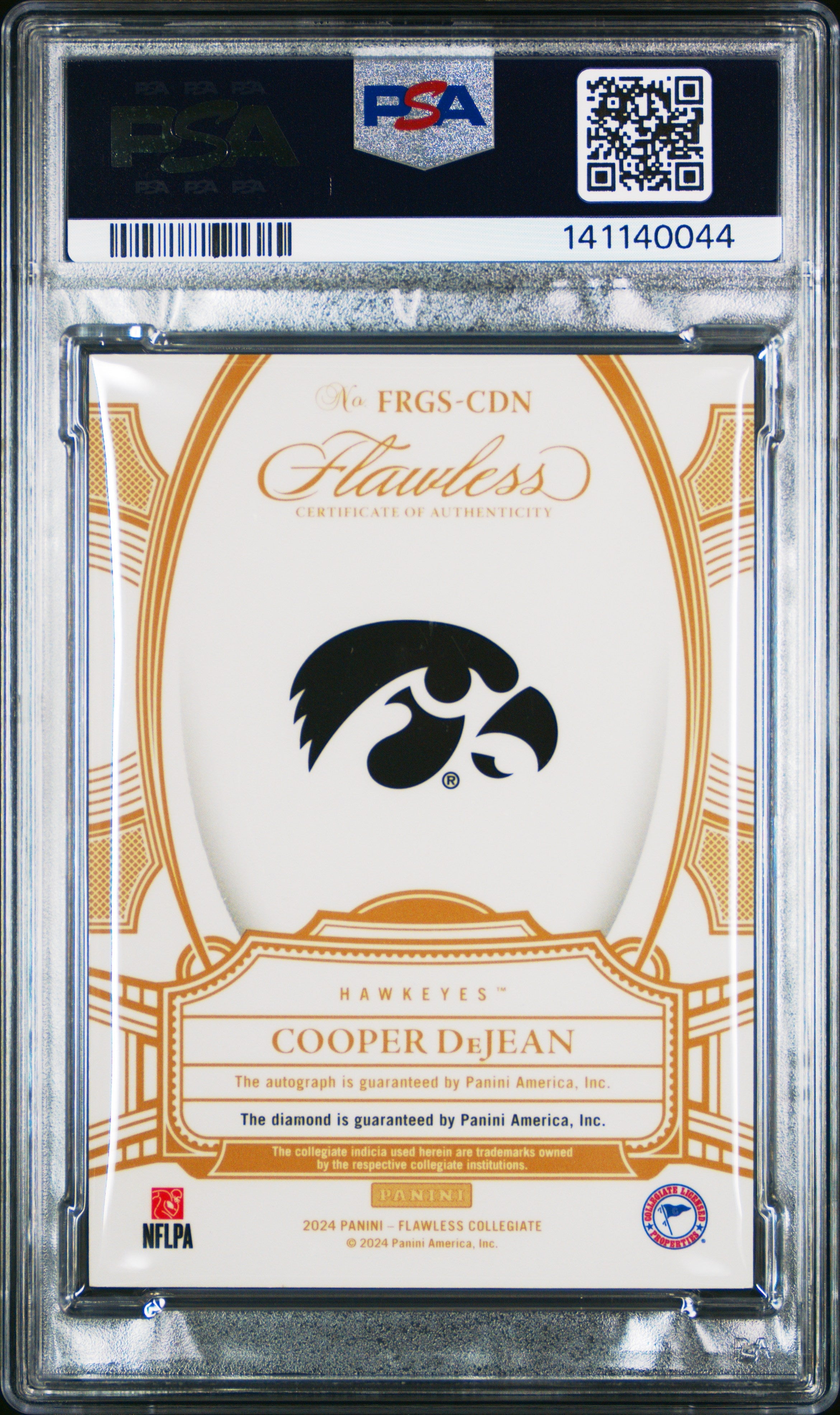 2024 National Treasures Collegiate Flawless Rookie Cooper Dejean Auto /10 PSA 9 - Graded Sports Cards