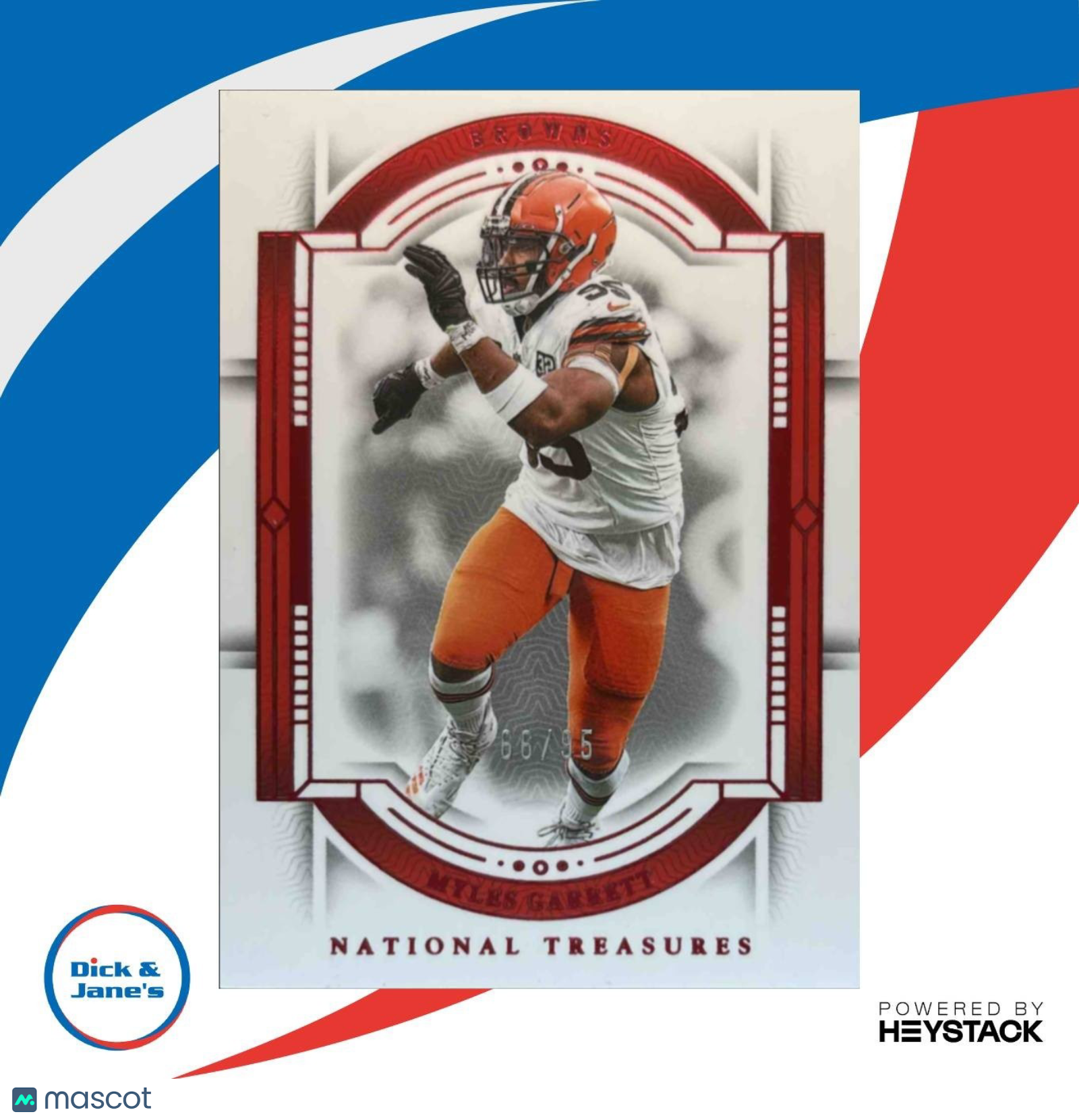 2024 National Treasures Myles Garrett Jersey Number Red /95 #23 Cleveland Browns - Sports Cards
