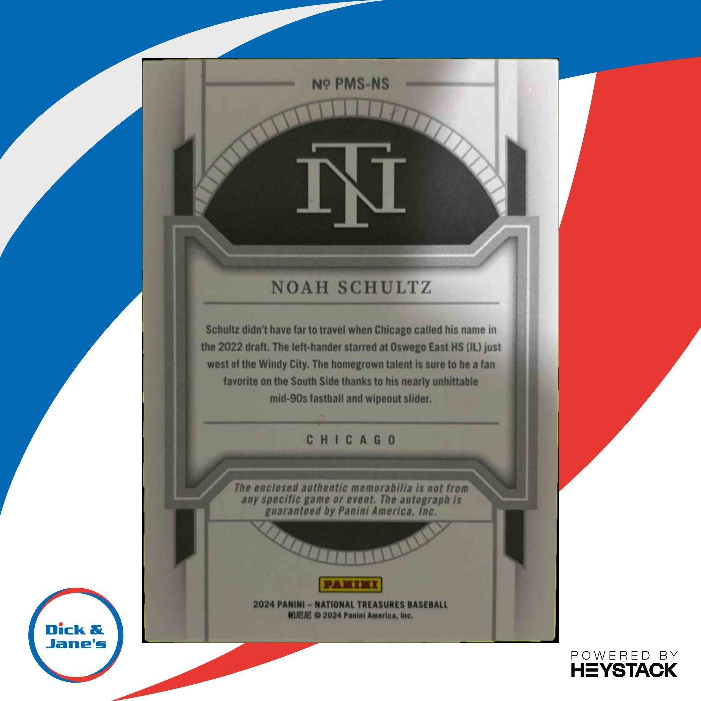 2024 National Treasures Noah Schultz Prospect Material Patch Signatures /99 Auto - Sports Cards