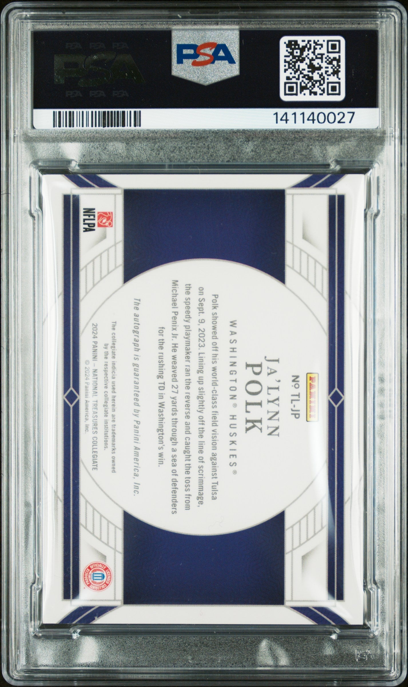 2024 National Treasures Team Logo Signatures Ja’lynn Polk Gold #TLJP PSA 8 /25 - Graded Sports Cards
