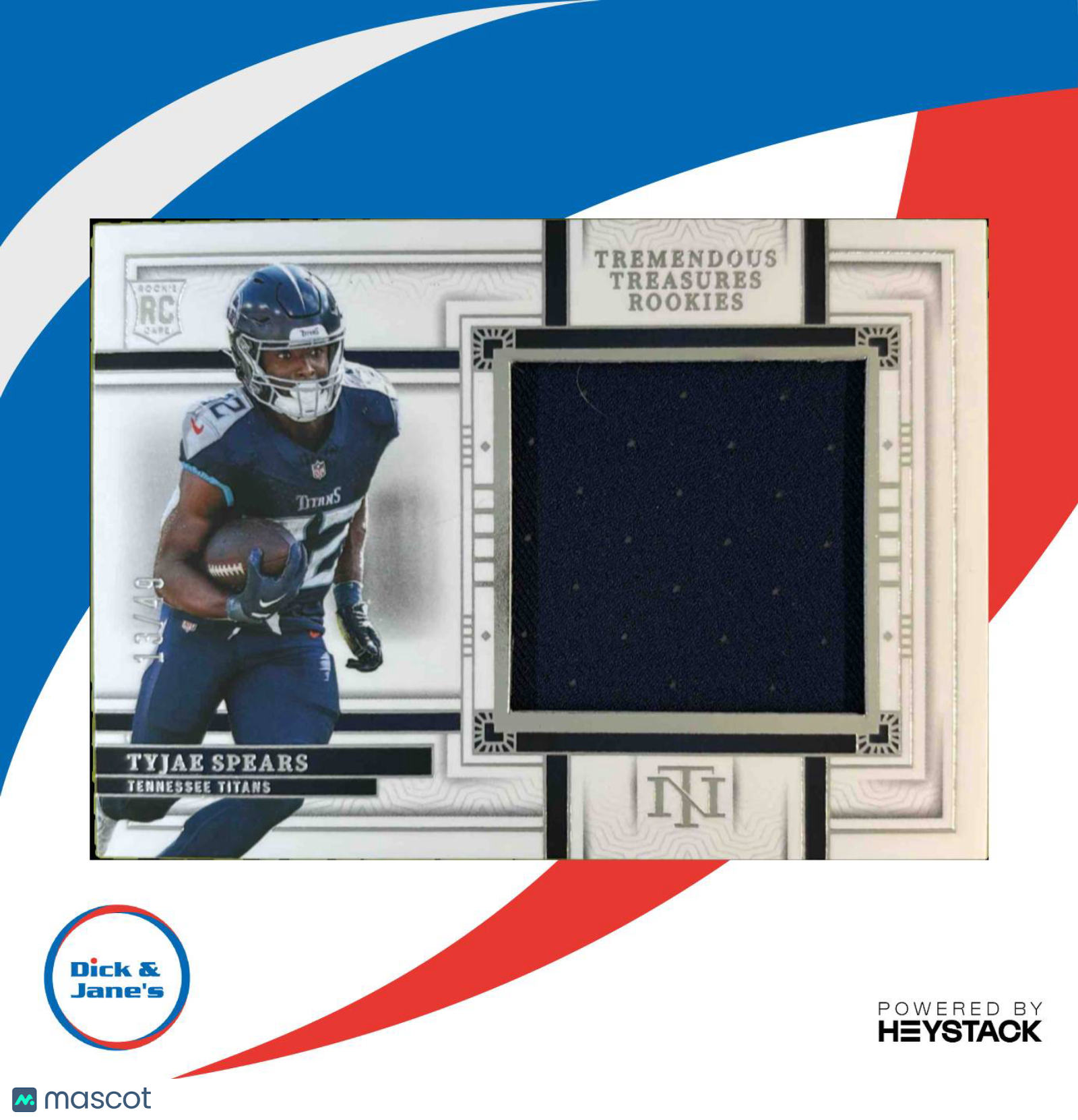 2024 National Treasures Tyjae Spears Tremendous Rookie Silver /49 Tennessee - Sports Cards