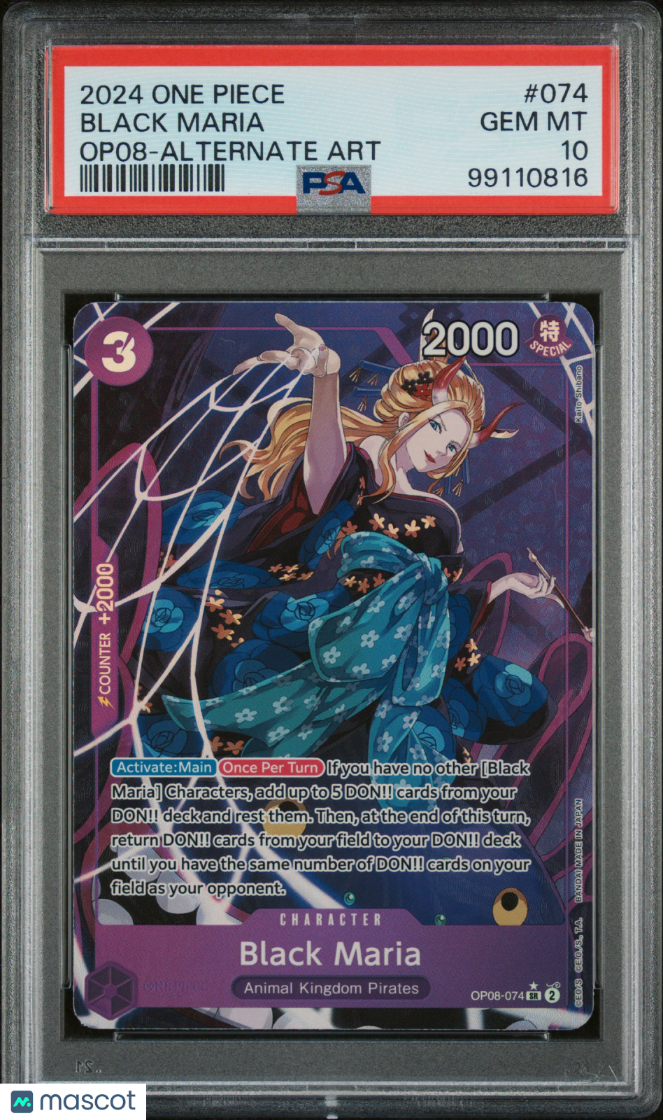 2024 One Piece OP08-Two Legends Black Maria Alt Art PSA 10 GEM MINT - Graded TCG/CCG