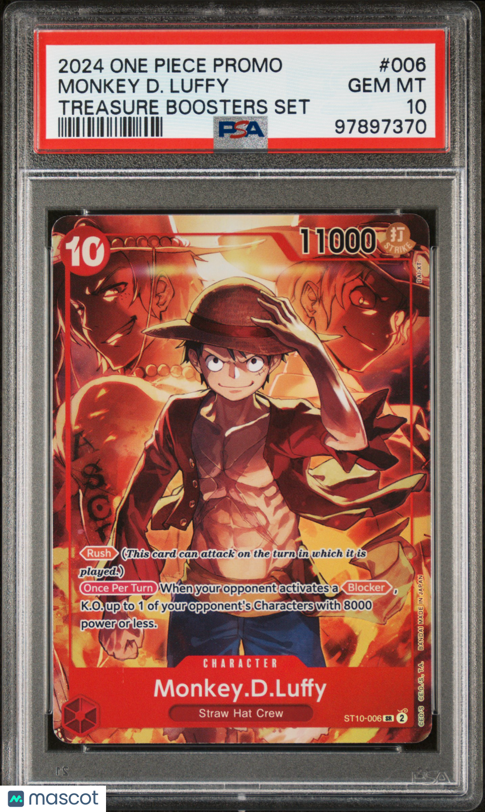 2024 One Piece Promos Monkey D. Luffy #006 Treasure Boosters Set PSA 10 GEM MINT - Graded TCG/CCG