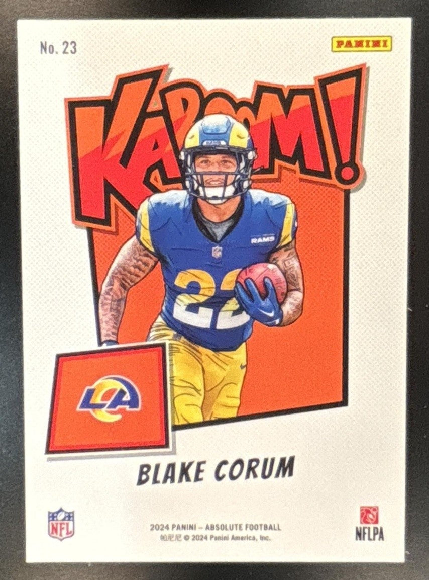 2024 Panini Absolute Blake Corum Kaboom Vertical #23 RC SSP Los Angeles Rams - Sports Cards