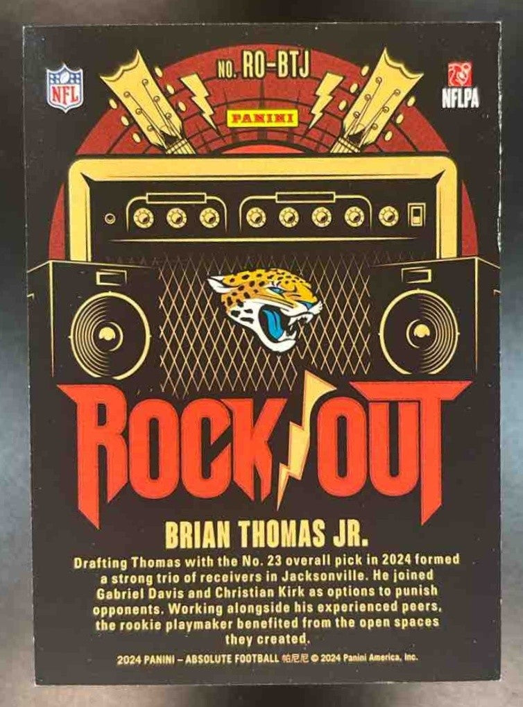2024 Panini Absolute Brian Thomas Jr. Rock Out Red /150 RC Jacksonville Jaguars - Sports Cards