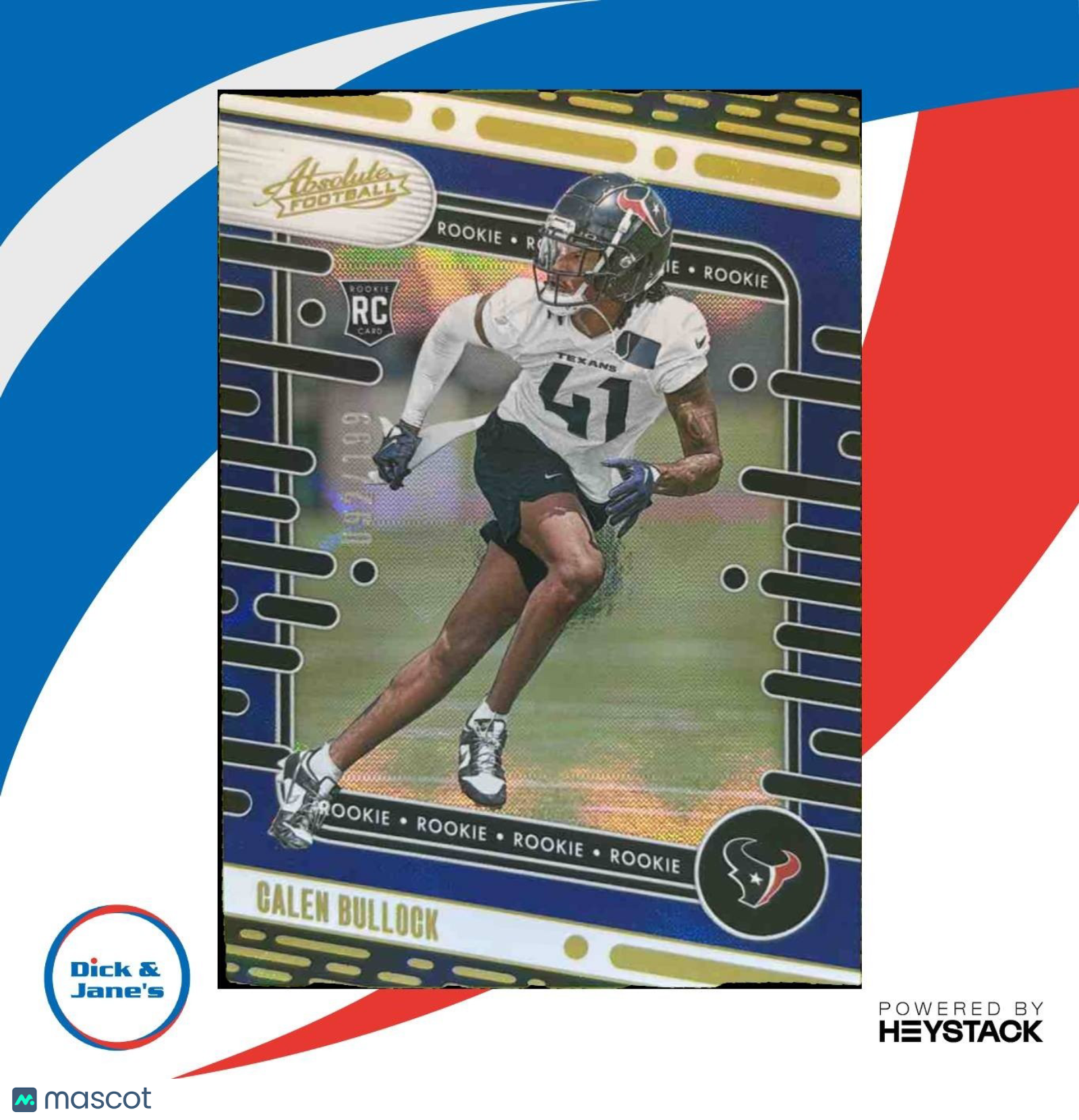 2024 Panini Absolute Calen Bullock Rookies Blue Diamonds 92/199 #165 RC Texans - Sports Cards