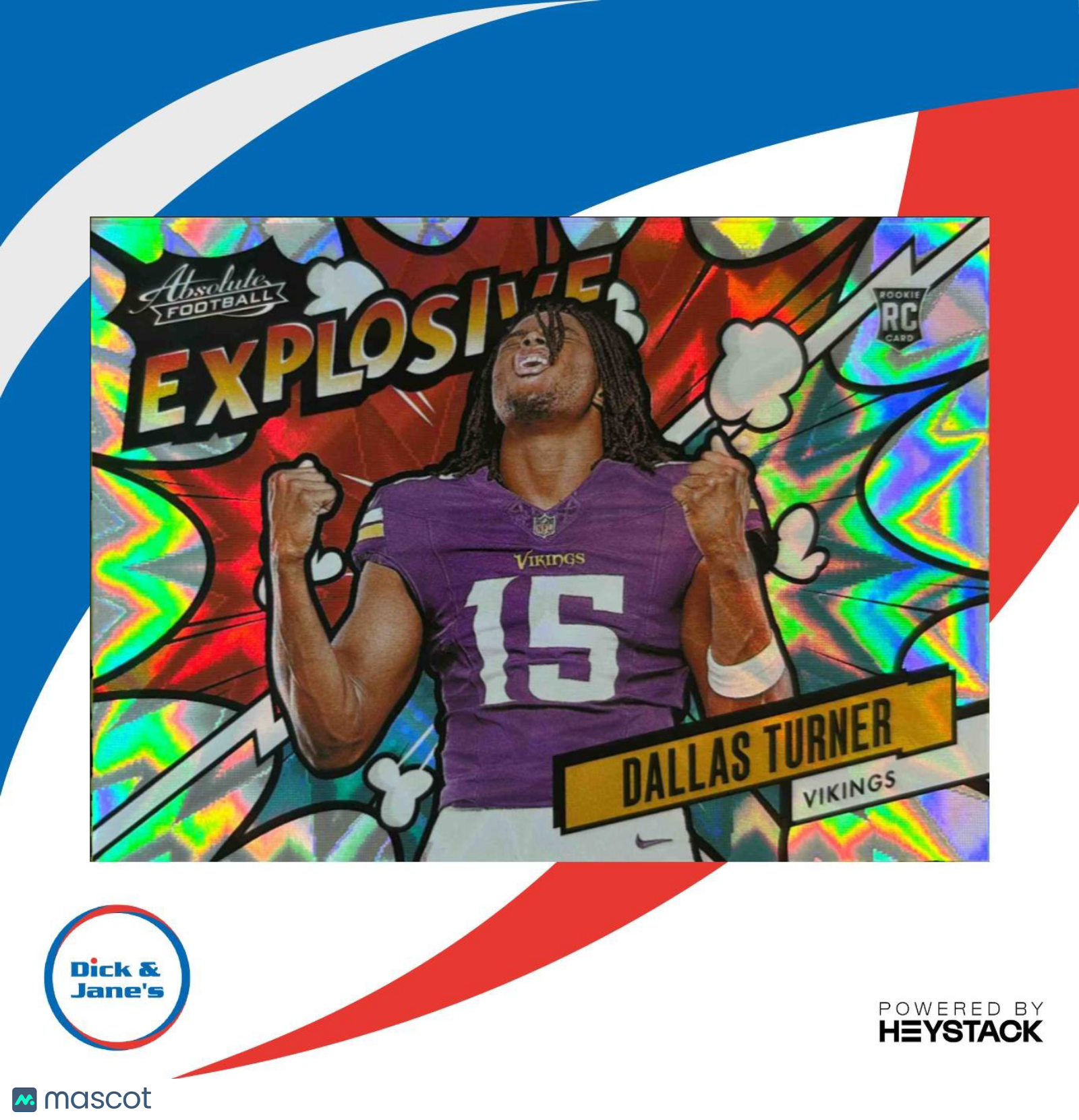 2024 Panini Absolute Dallas Turner Explosive #EX-DTR RC Minnesota Vikings - Sports Cards