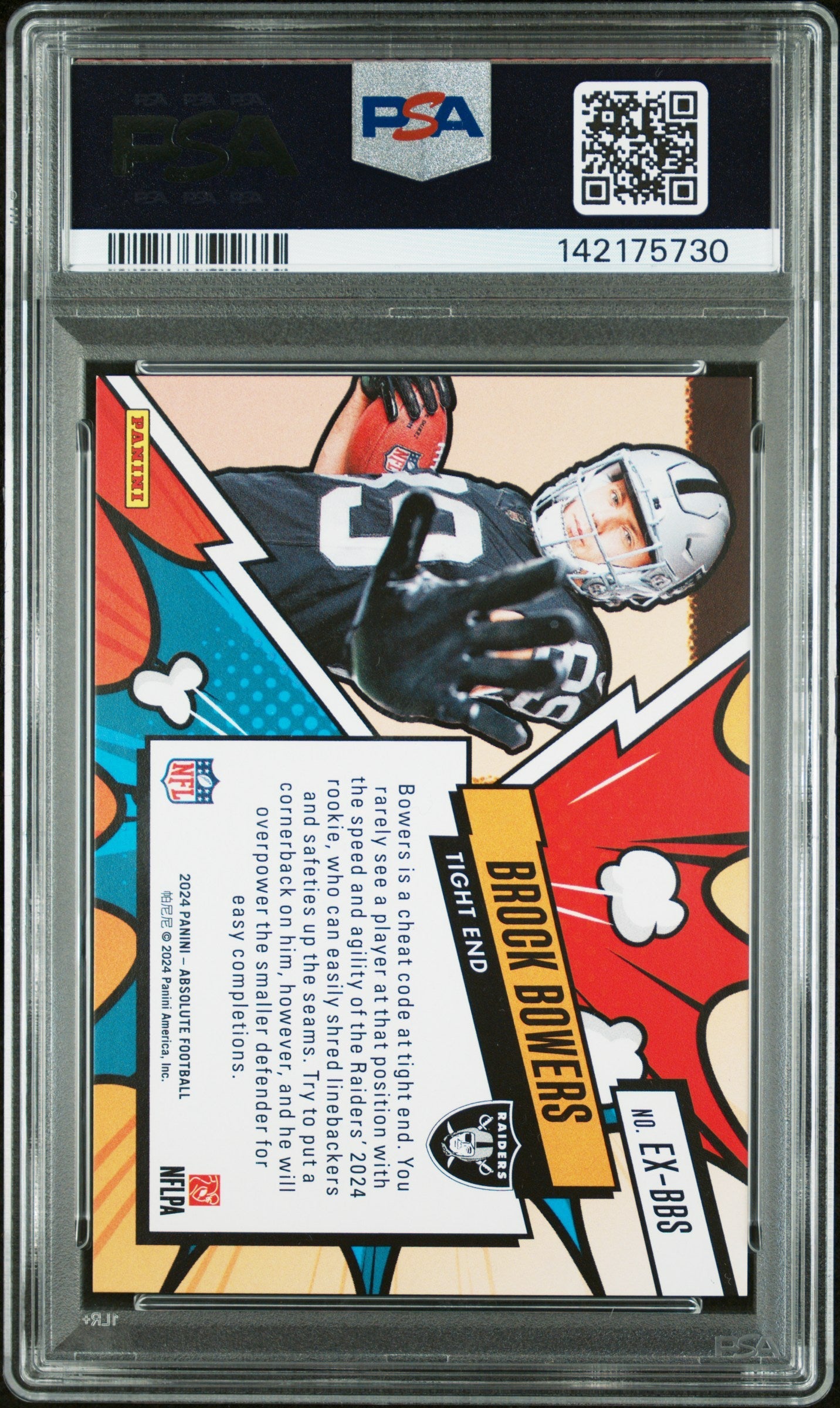 2024 Panini Absolute Explosive Brock Bowers Rookie #EXBBS PSA 9 MINT - Graded Sports Cards