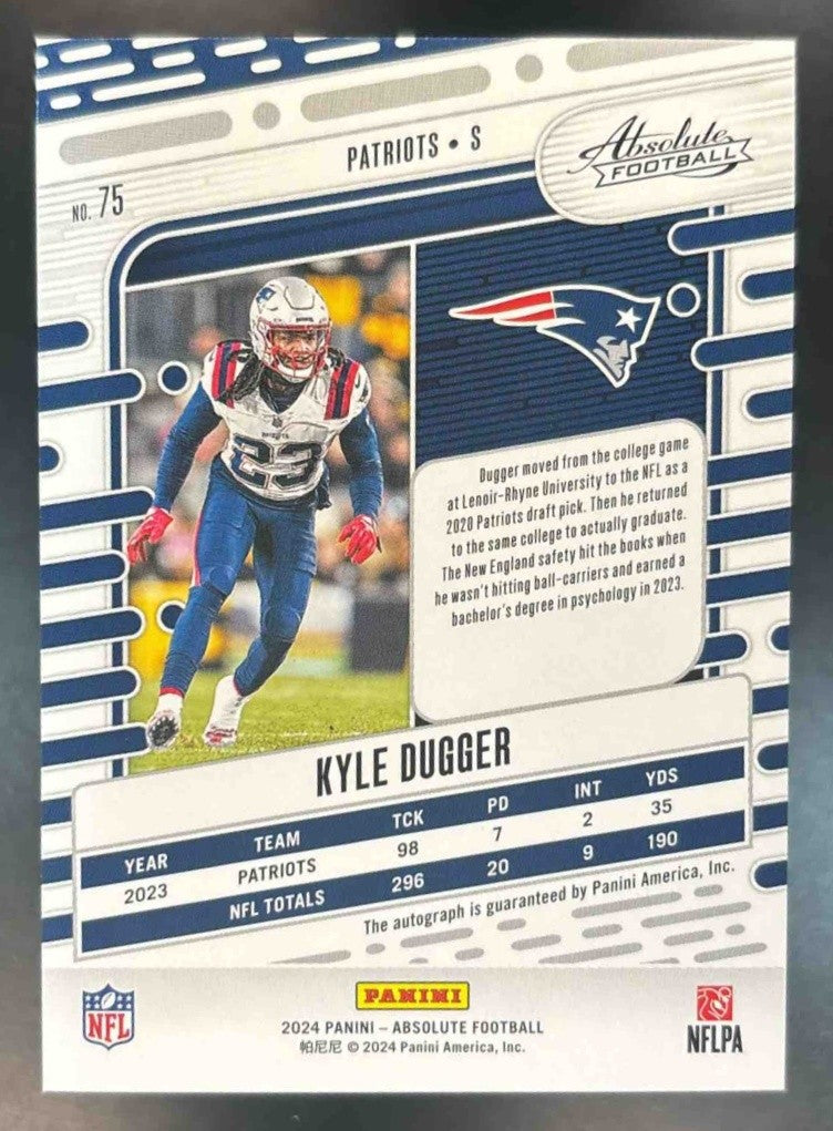 2024 Panini Absolute Kyle Dugger Signatures #75 Auto New England Patriots - Sports Cards