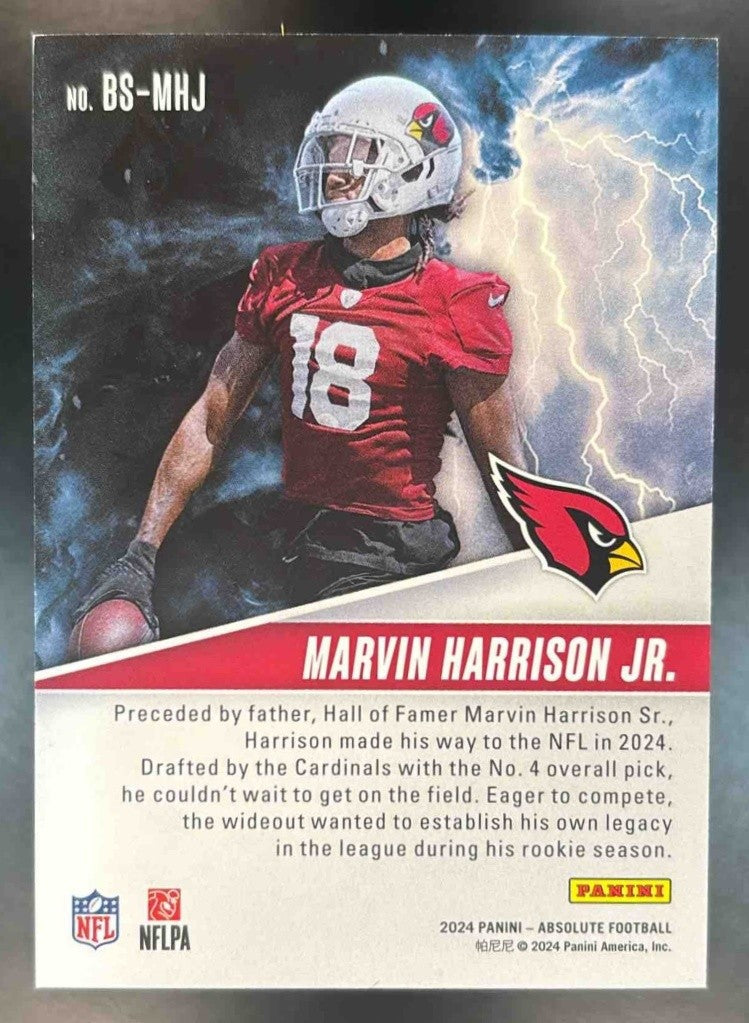 2024 Panini Absolute Marvin Harrison Jr. By Storm /150 RC Arizona Cardinals - Sports Cards