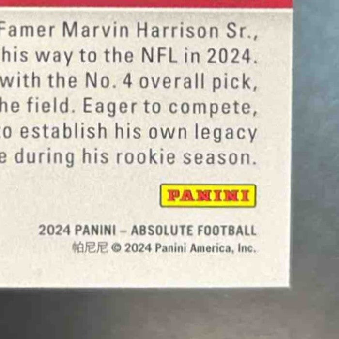 2024 Panini Absolute Marvin Harrison Jr. By Storm /150 RC Arizona Cardinals - Sports Cards