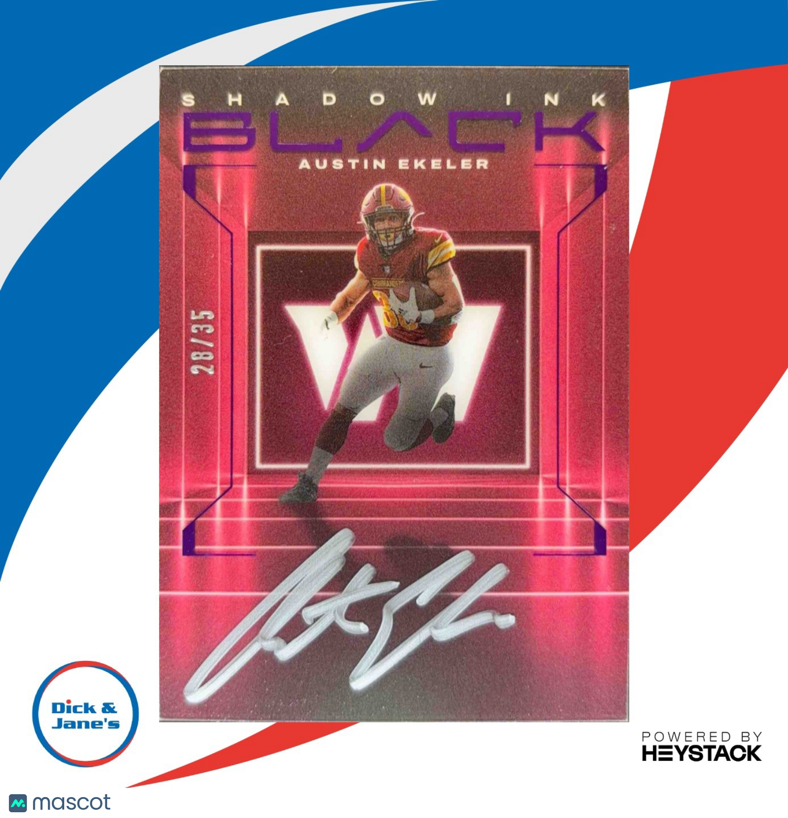 2024 Panini Black Austin Ekeler Shadow Ink Royal 28/35 Auto Commanders - Sports Cards