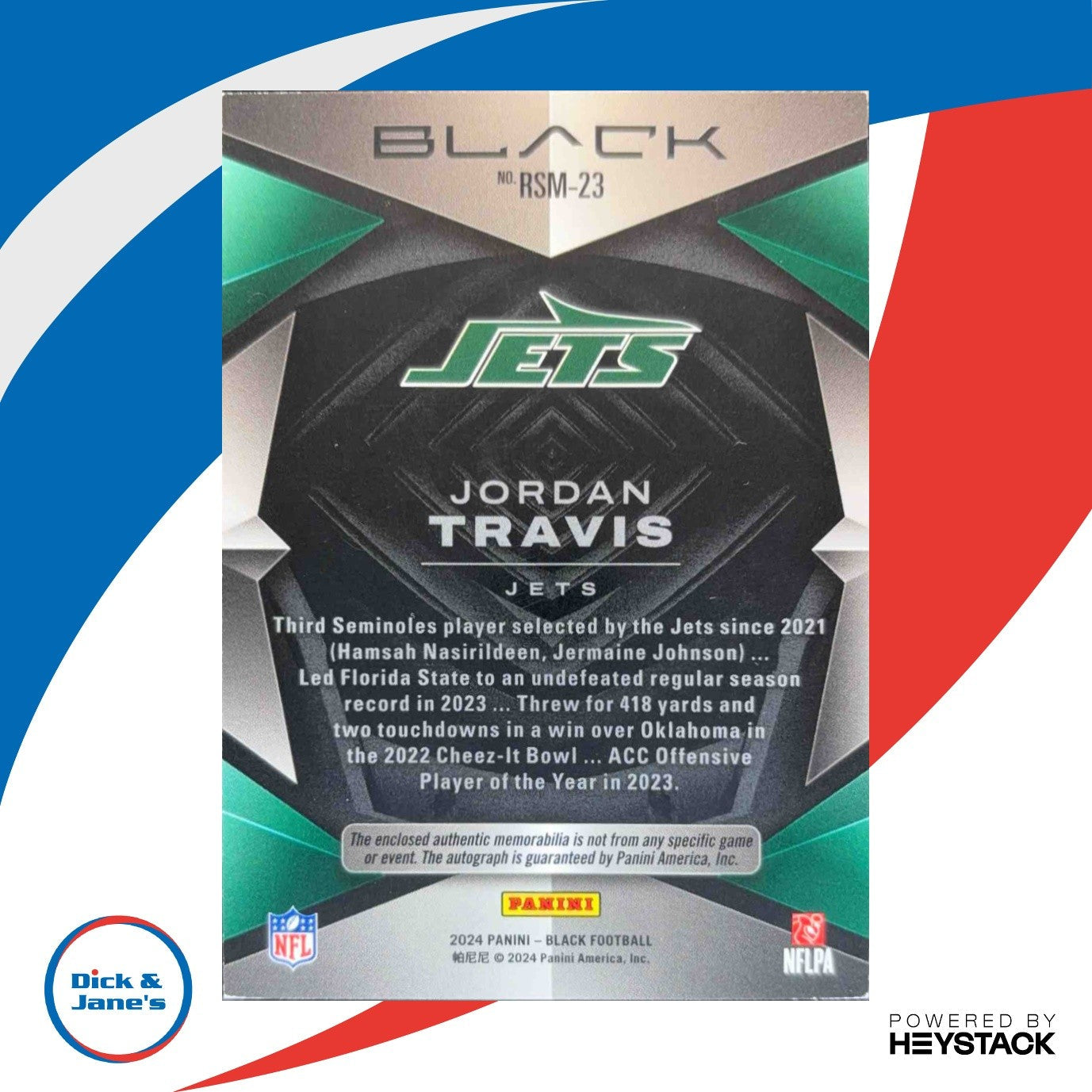 2024 Panini Black Jordan Travis Rookie Signature Material Ruby /15 RC Auto - Sports Cards