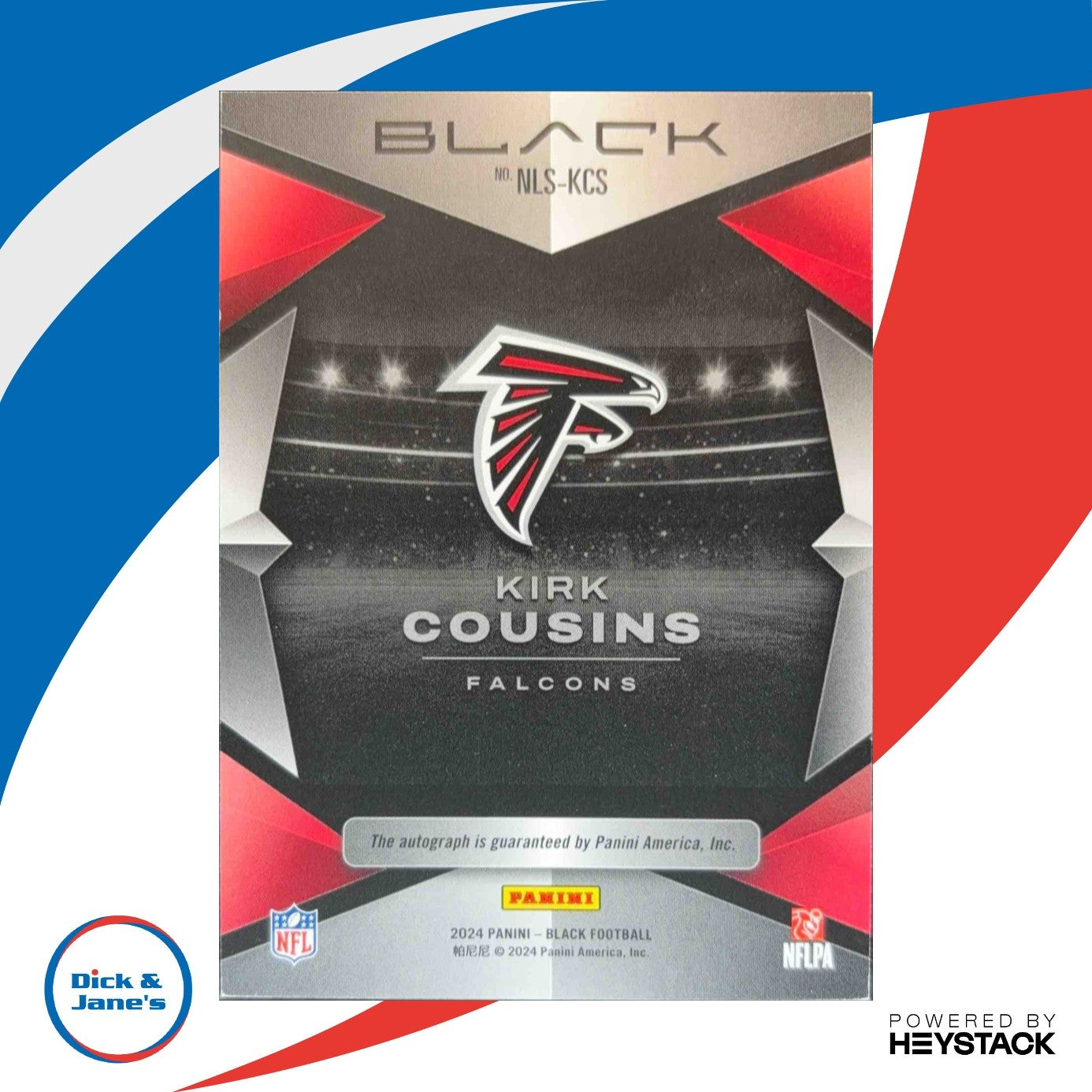 2024 Panini Black Kirk Cousins Night Lights Signatures 2/25 Auto Atlanta Falcons - Sports Cards