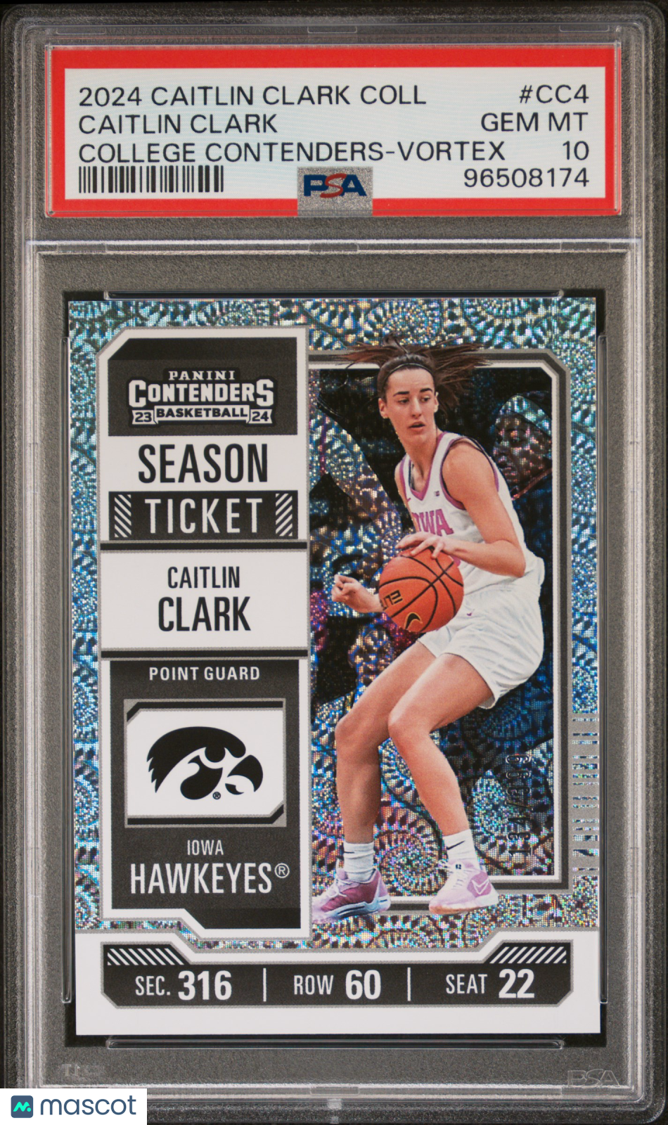 2024 Panini Caitlin Clark Collection Contenders Caitlin Clark Vortex #CC4 PSA 10 - Graded Sports Cards