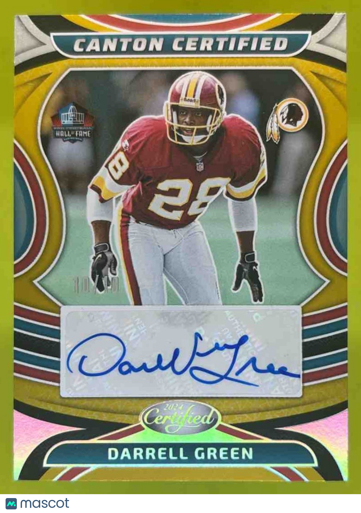 2024 Panini Certified Darrell Green Canton Signature Gold Etch /10 Auto Redskins - Sports Cards