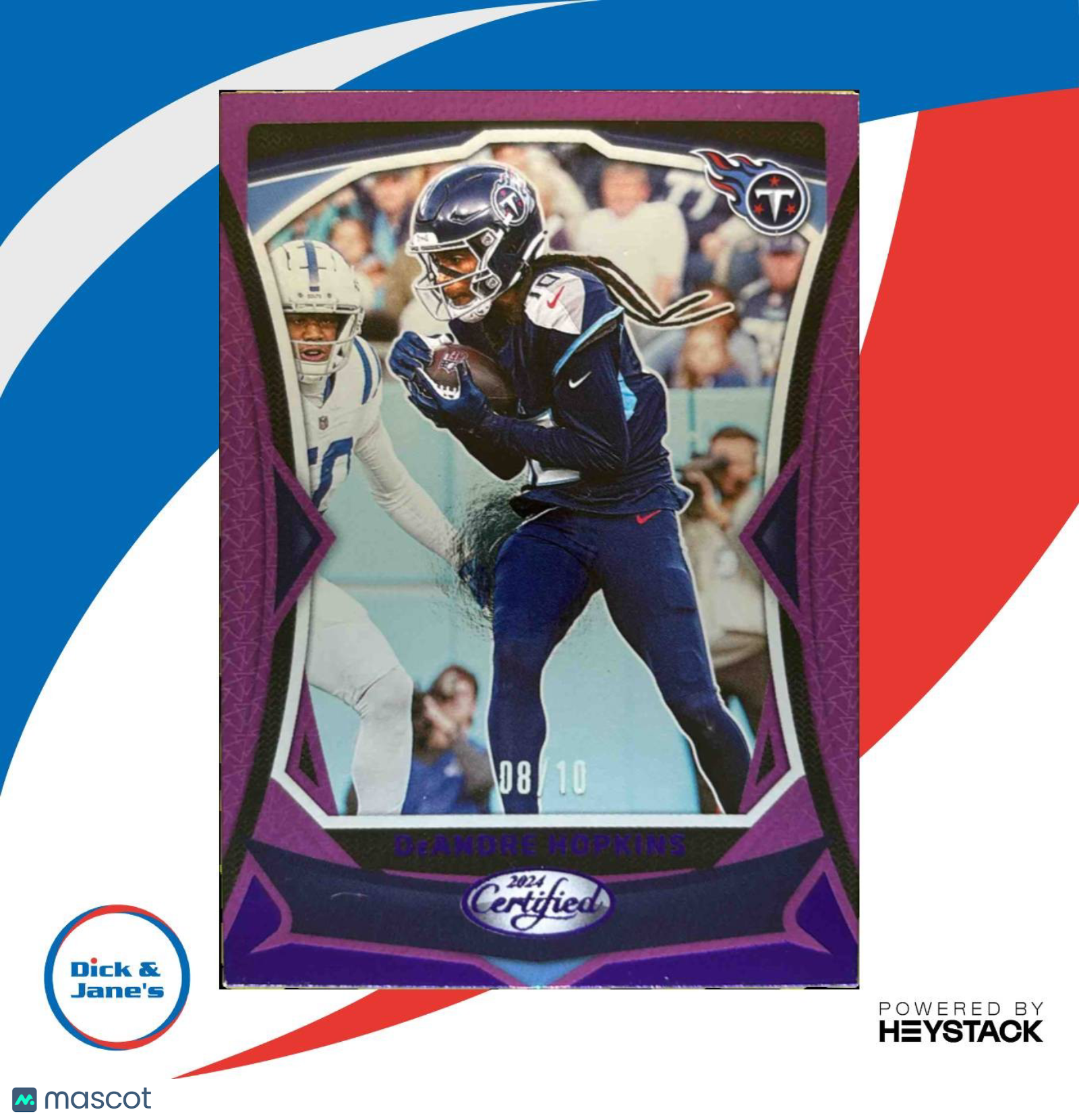 2024 Panini Certified DeAndre Hopkins Purple Mirror FOTL /10 #33 Tennessee Titan - Sports Cards