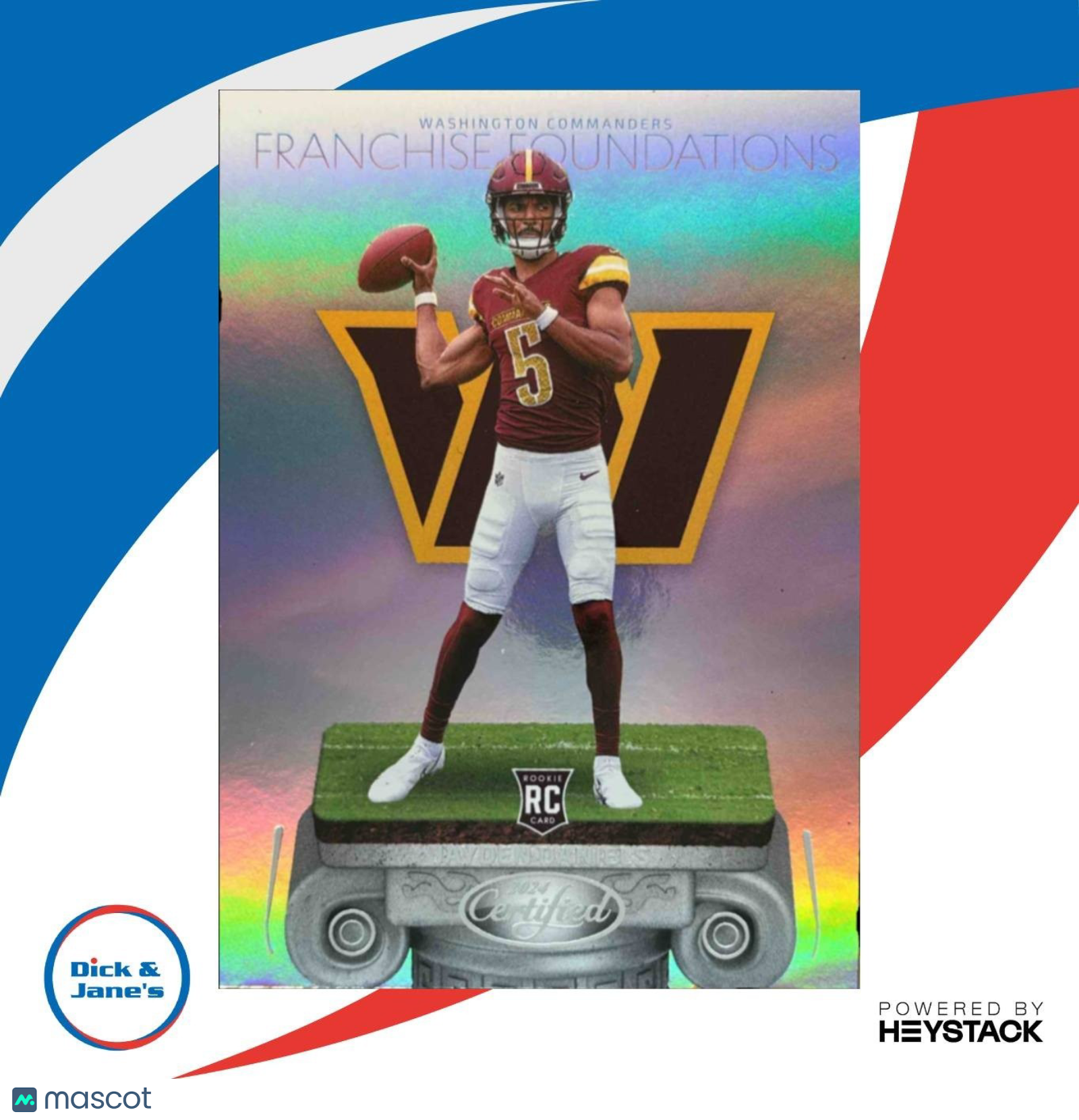 2024 Panini Certified Jayden Daniels Franchise Foundations #6 RC Commanders - Sports Cards