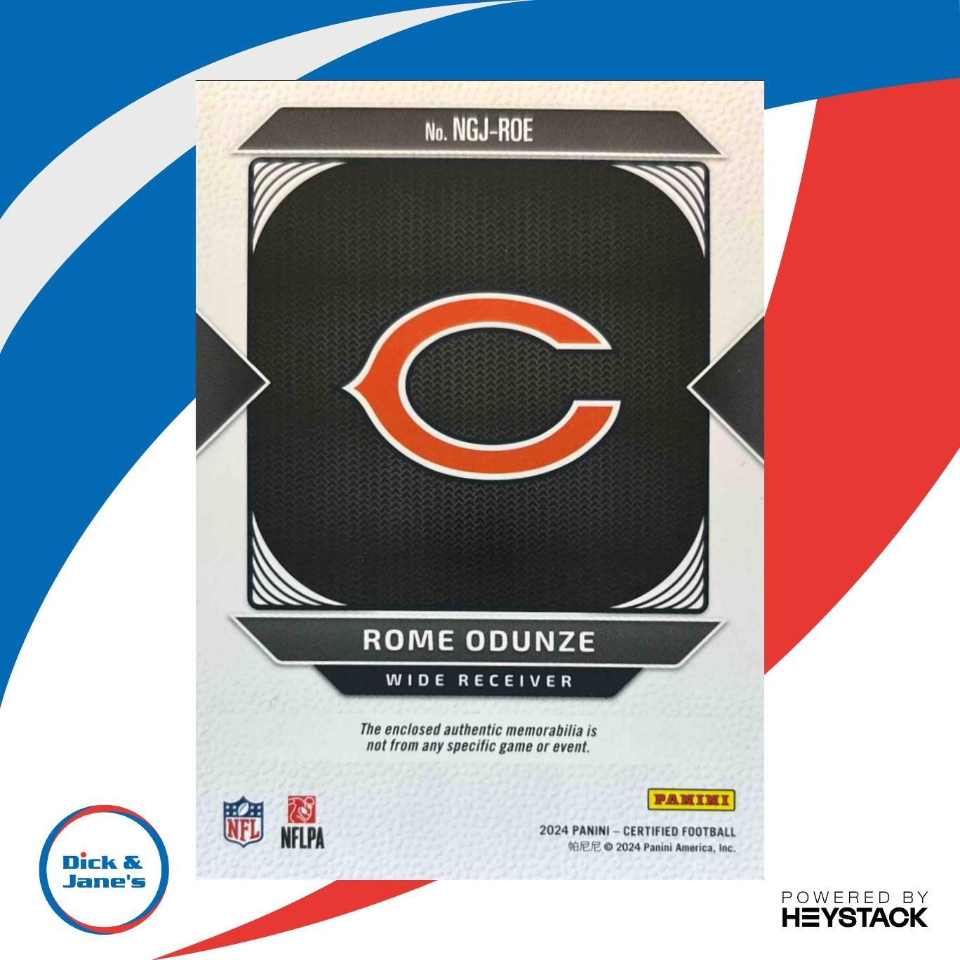 2024 Panini Certified Rome Odunze New Generation Jerseys Mirror /399 Bears - Sports Cards