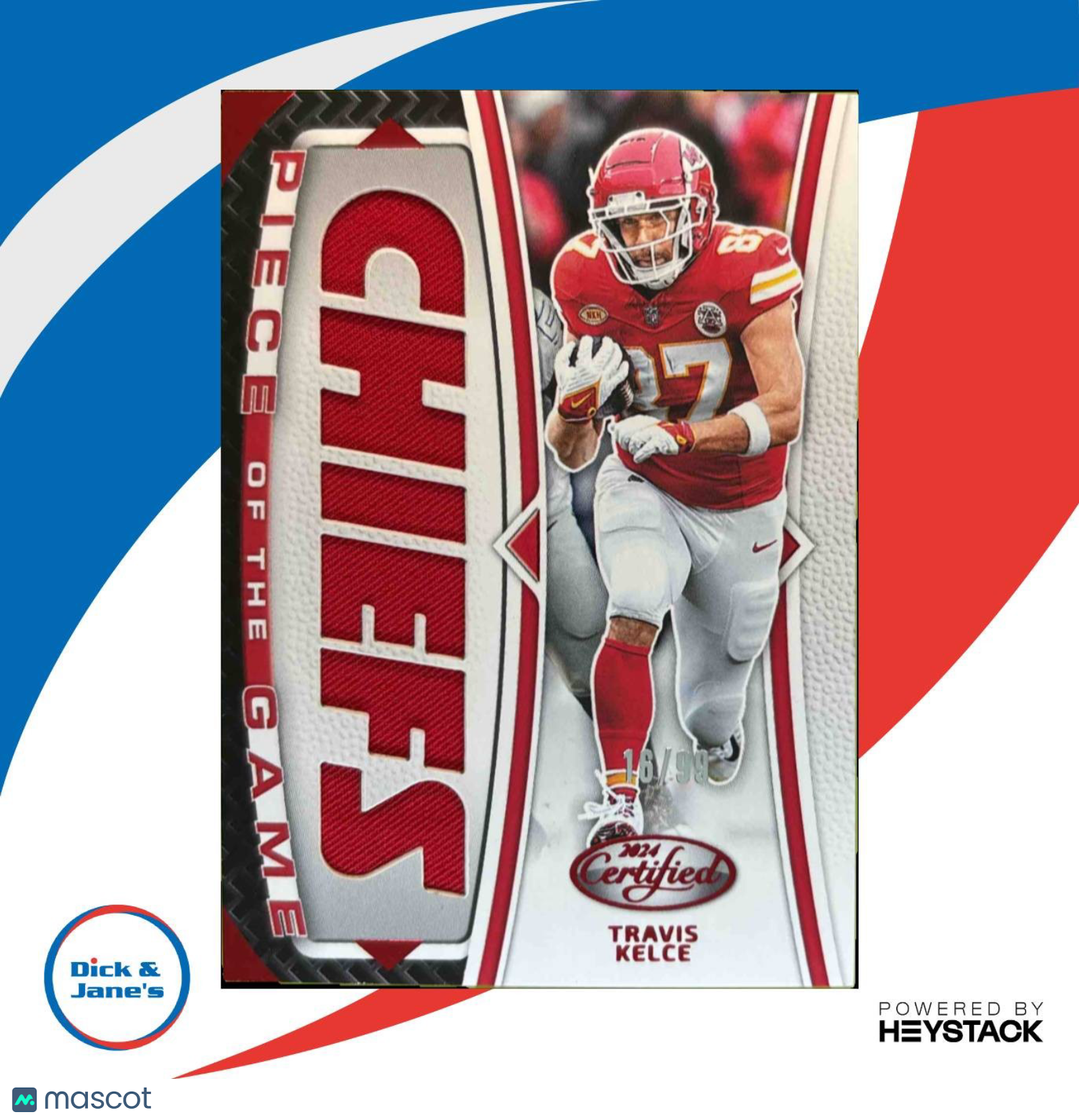 2024 Panini Certified Travis Kelce Piece of the Game Red /99 Kansas City Chiefs - Sports Cards