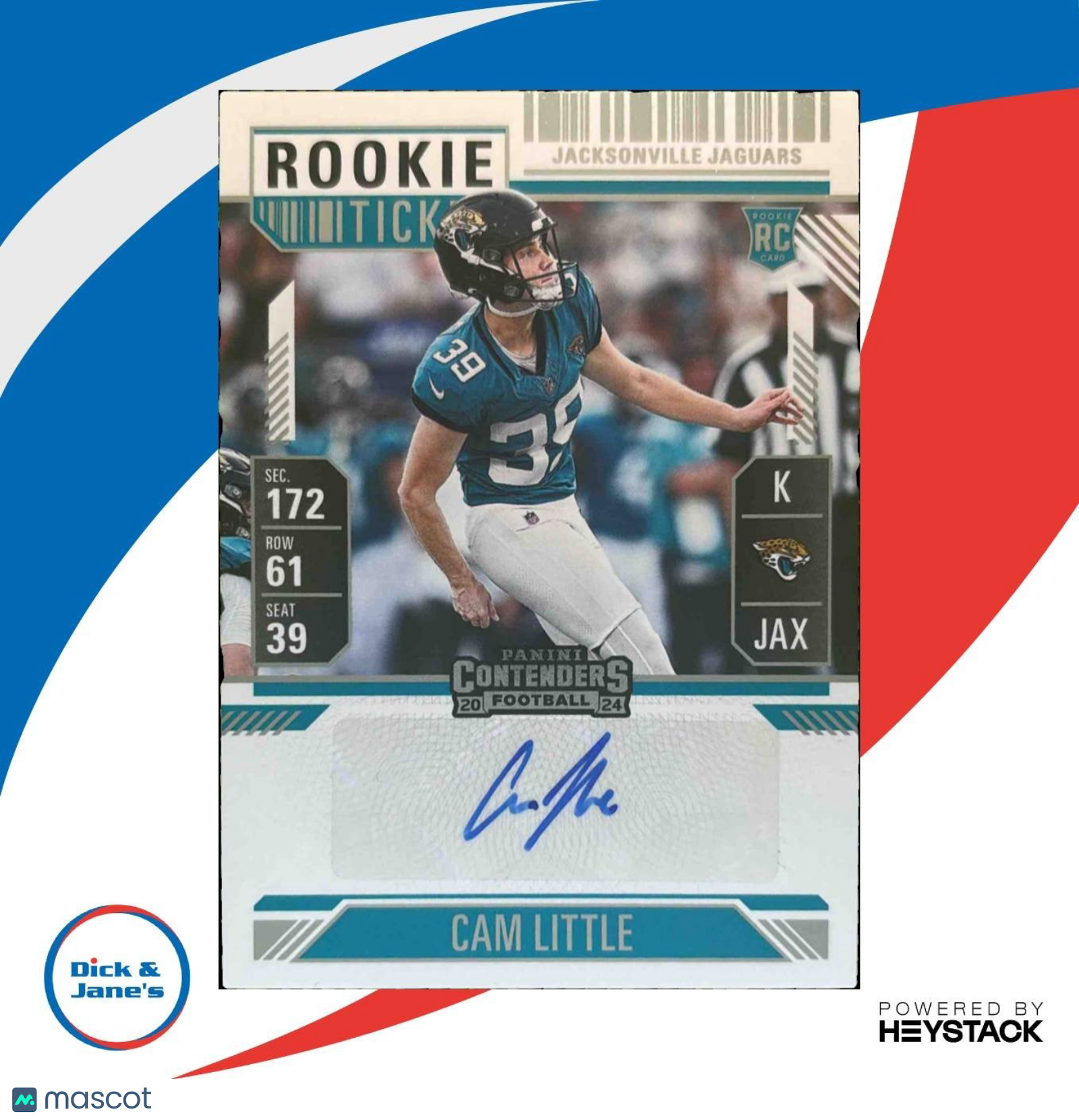 2024 Panini Contenders Cam Little Rookie Ticket Auto RC Jacksonville Jaguars - Sports Cards