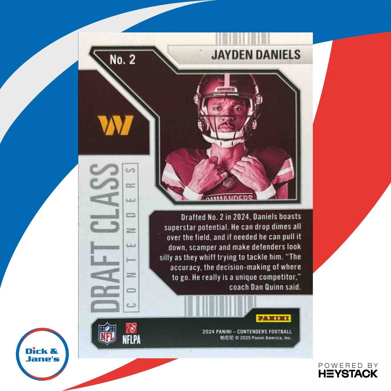 2024 Panini Contenders Jayden Daniels Draft Class Teal 87/149 #2 RC Commanders - Sports Cards