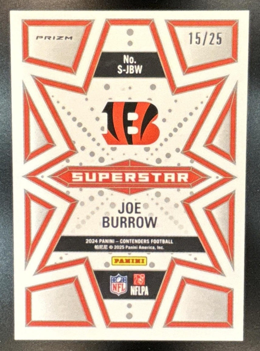 2024 Panini Contenders Optic Joe Burrow Superstars Black Scope /25 Bengals - Sports Cards