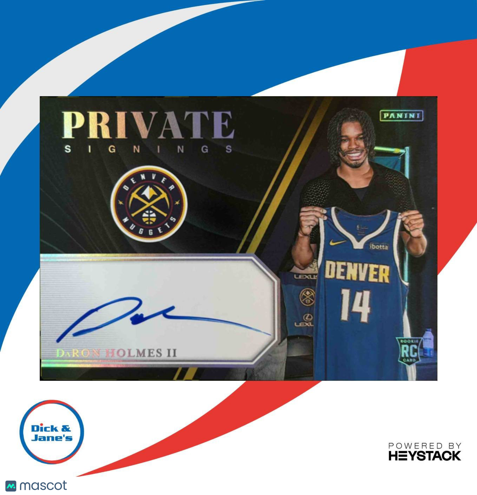 2024 Panini Daron Holmes II Private Signings #PS HOL Denver Nuggets Sports Cards