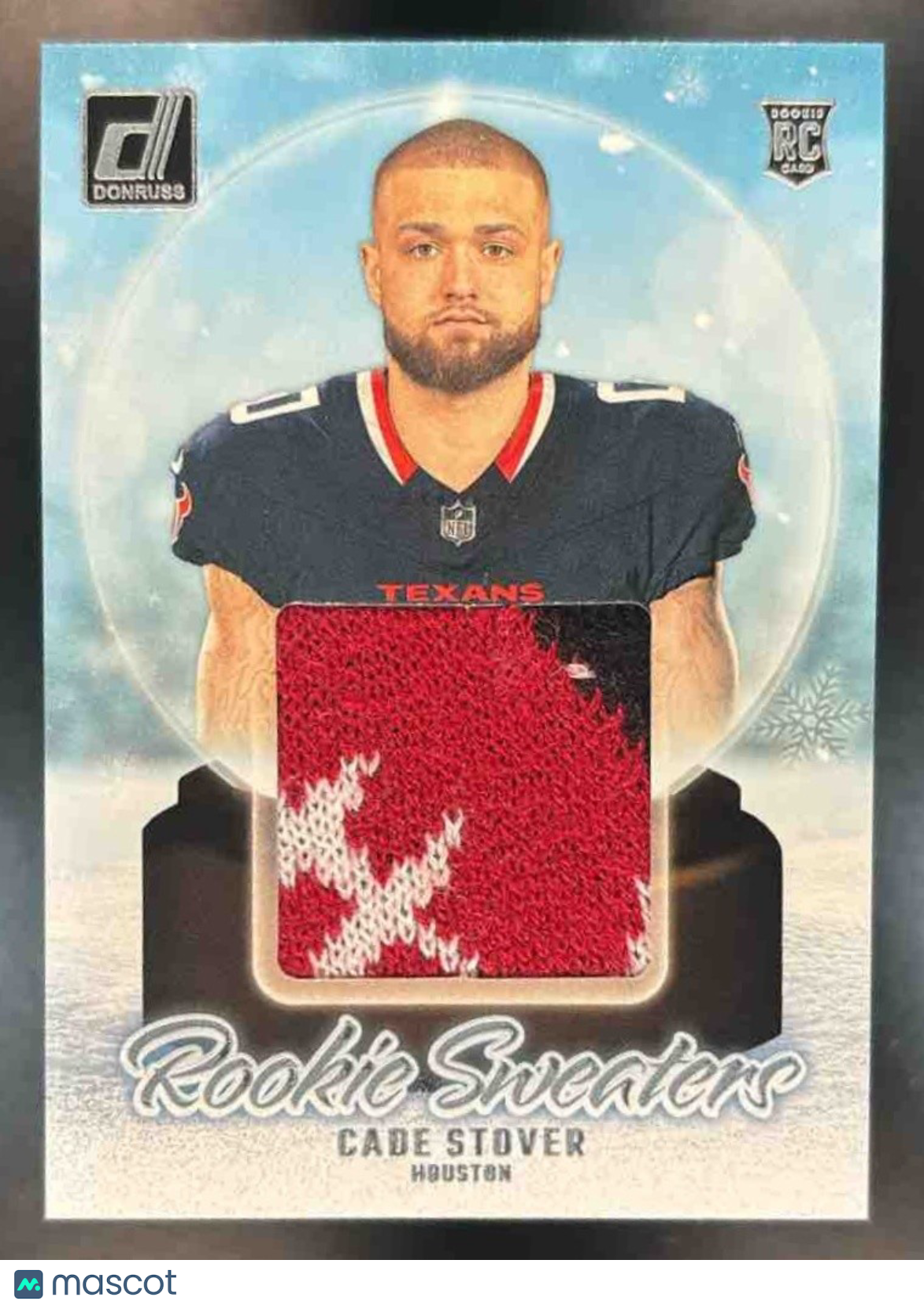 2024 Panini Donruss Cade Stover Rookie Holiday Sweater RC MEM Houston Texans - Sports Cards
