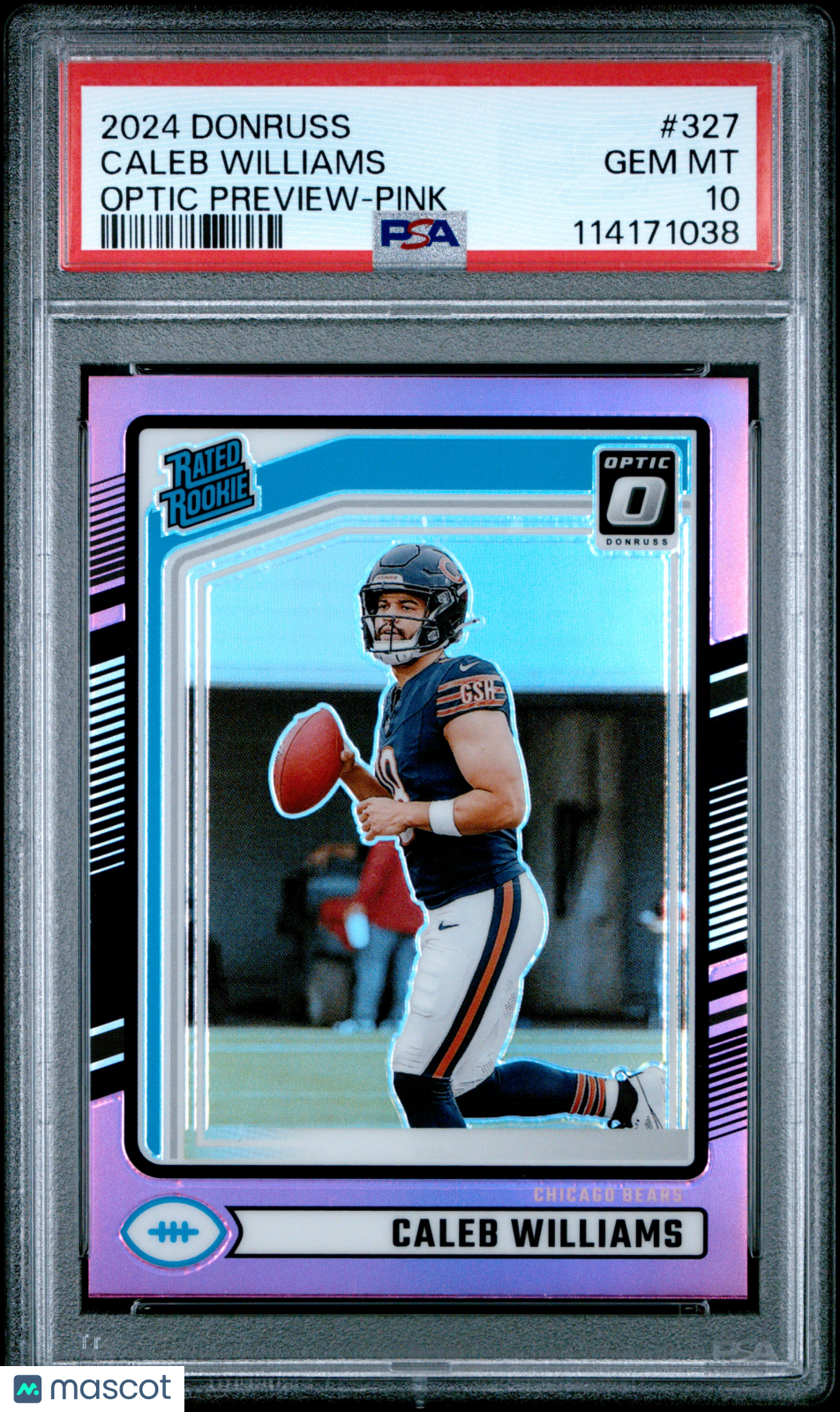 2024 Panini Donruss Caleb Williams Optic Preview Pink #327 PSA 10 - Graded Sports Cards
