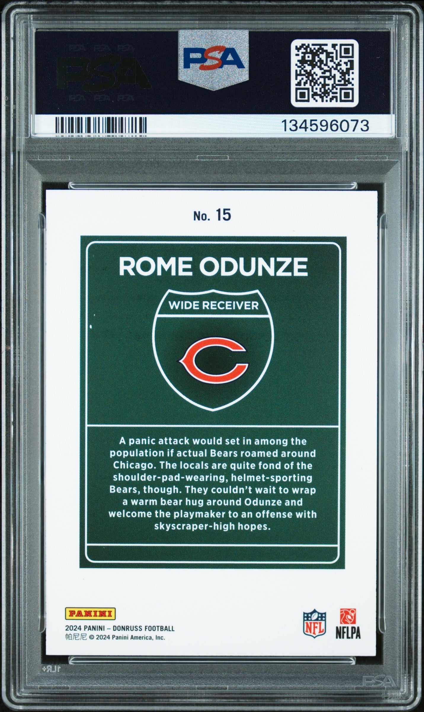 2024 Panini Donruss Downtown! Rome Odunze #15 PSA 9 - Graded Sports Cards