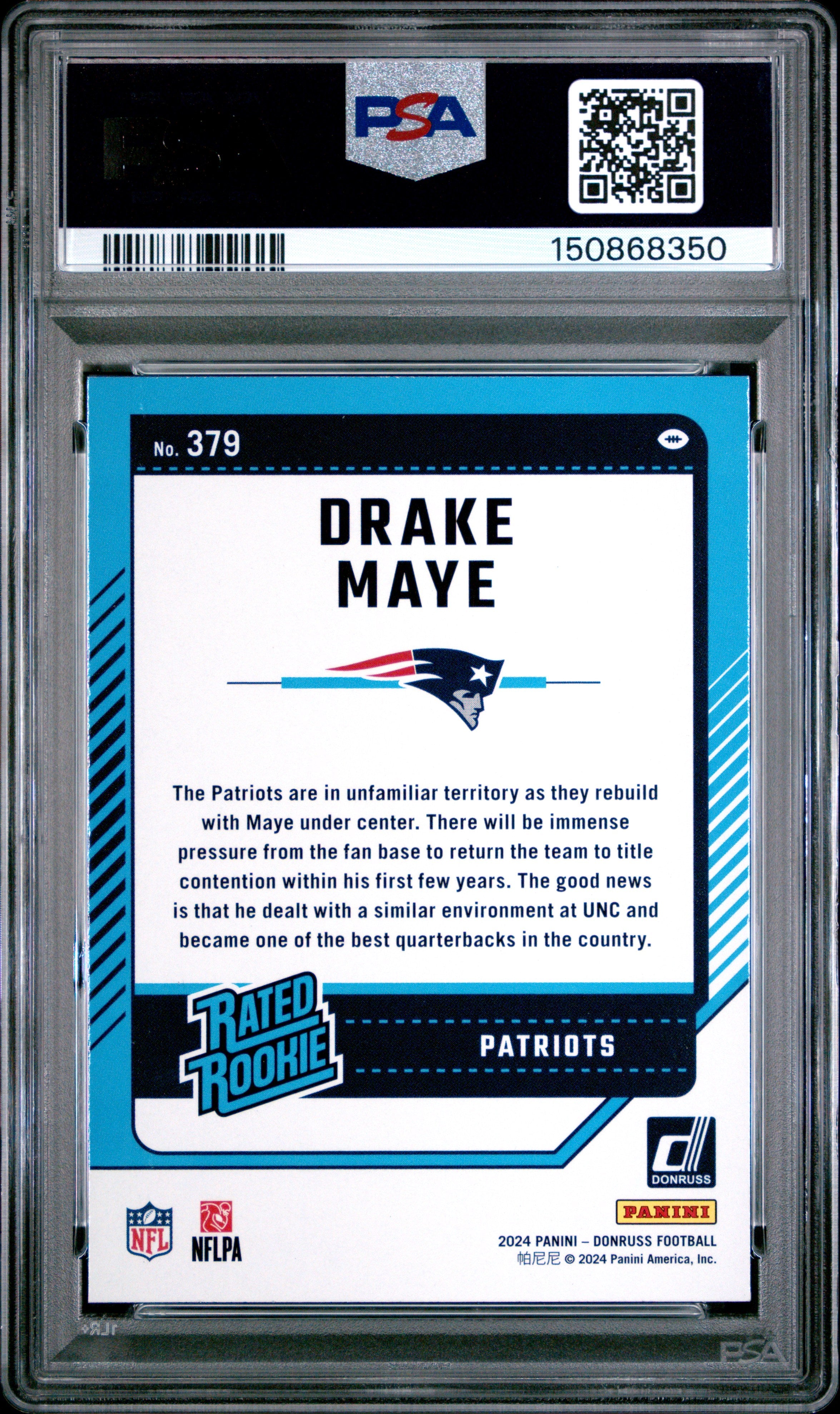 2024 Panini Donruss Drake Maye #379 PSA 9 - Graded Sports Cards