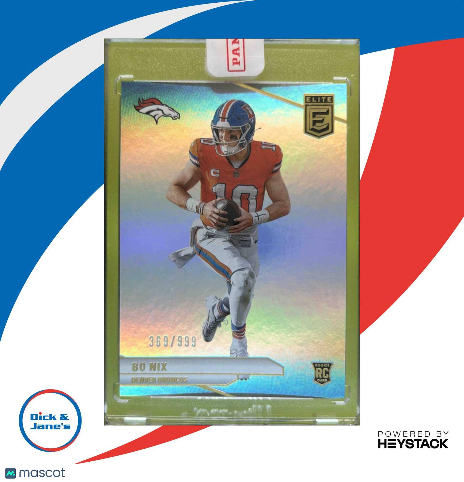 2024 Panini Donruss Elite Bo Nix 369/999 #203 RC Denver Broncos - Sports Cards