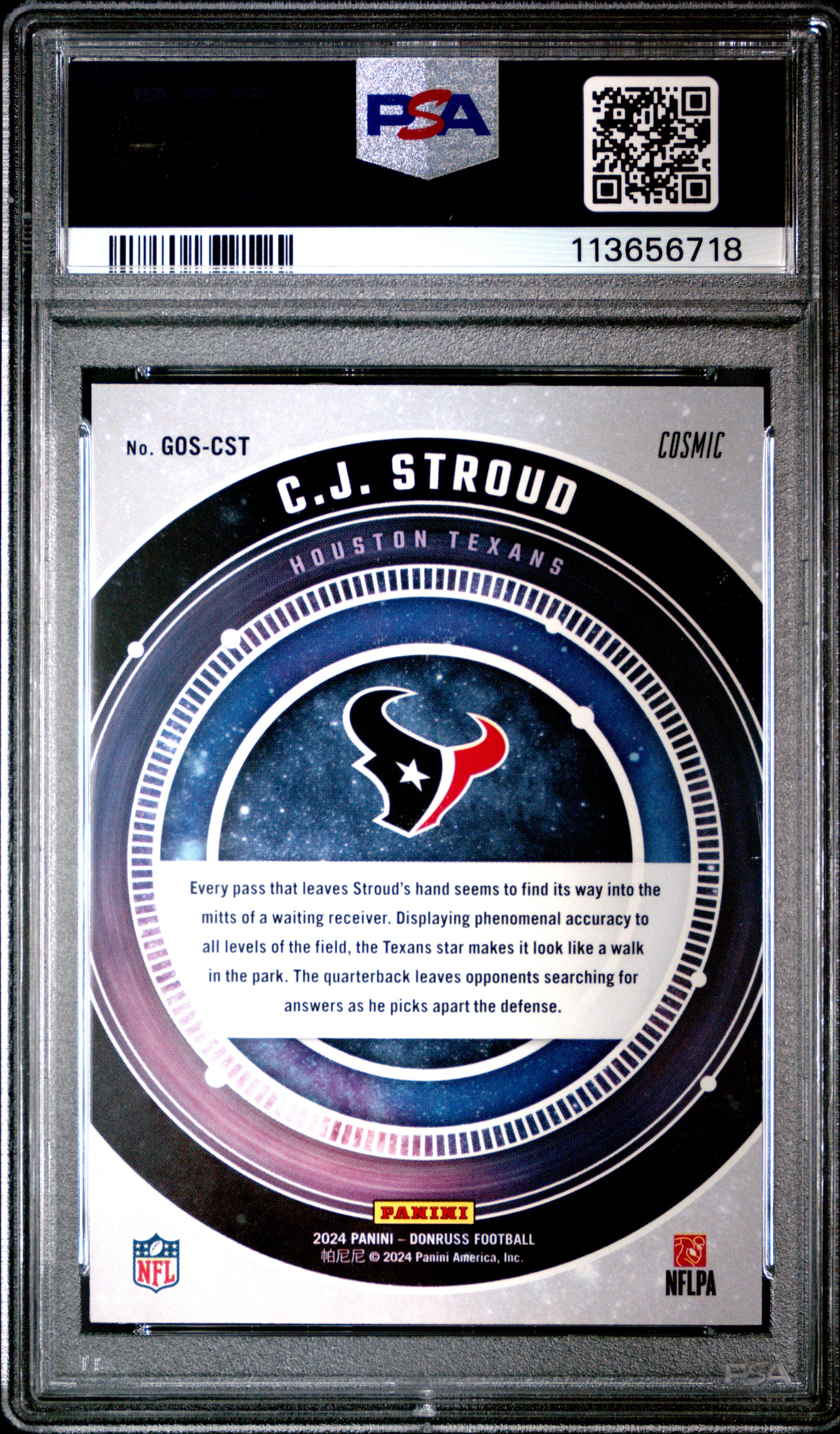 2024 Panini Donruss Galaxy Of Stars CJ Stroud Cosmic #GOSCST PSA 9 - Graded Sports Cards