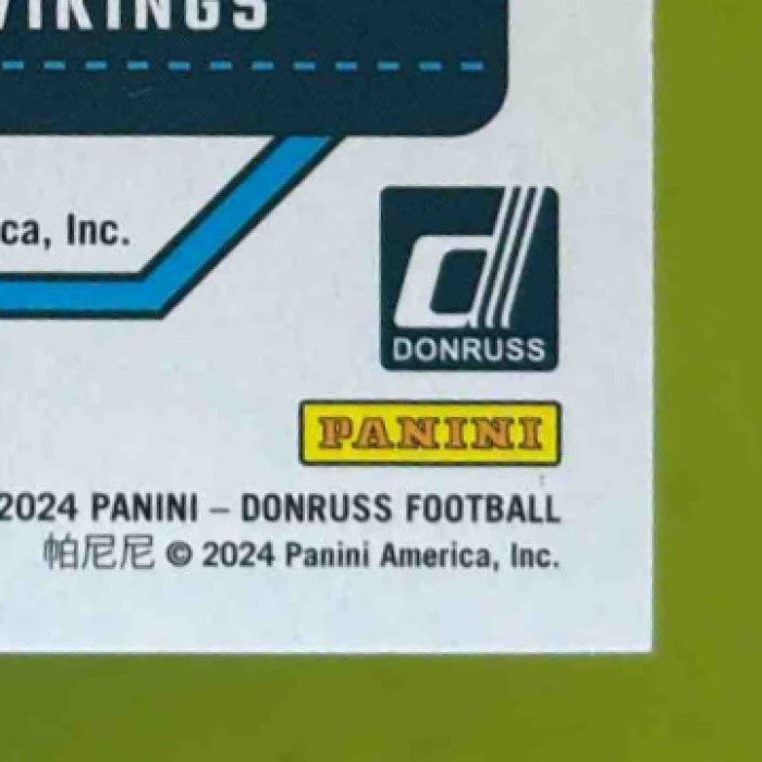 2024 Panini Donruss J.J. McCarthy Rated Rookie Auto Blue #303 Minnesota Vikings - Sports Cards