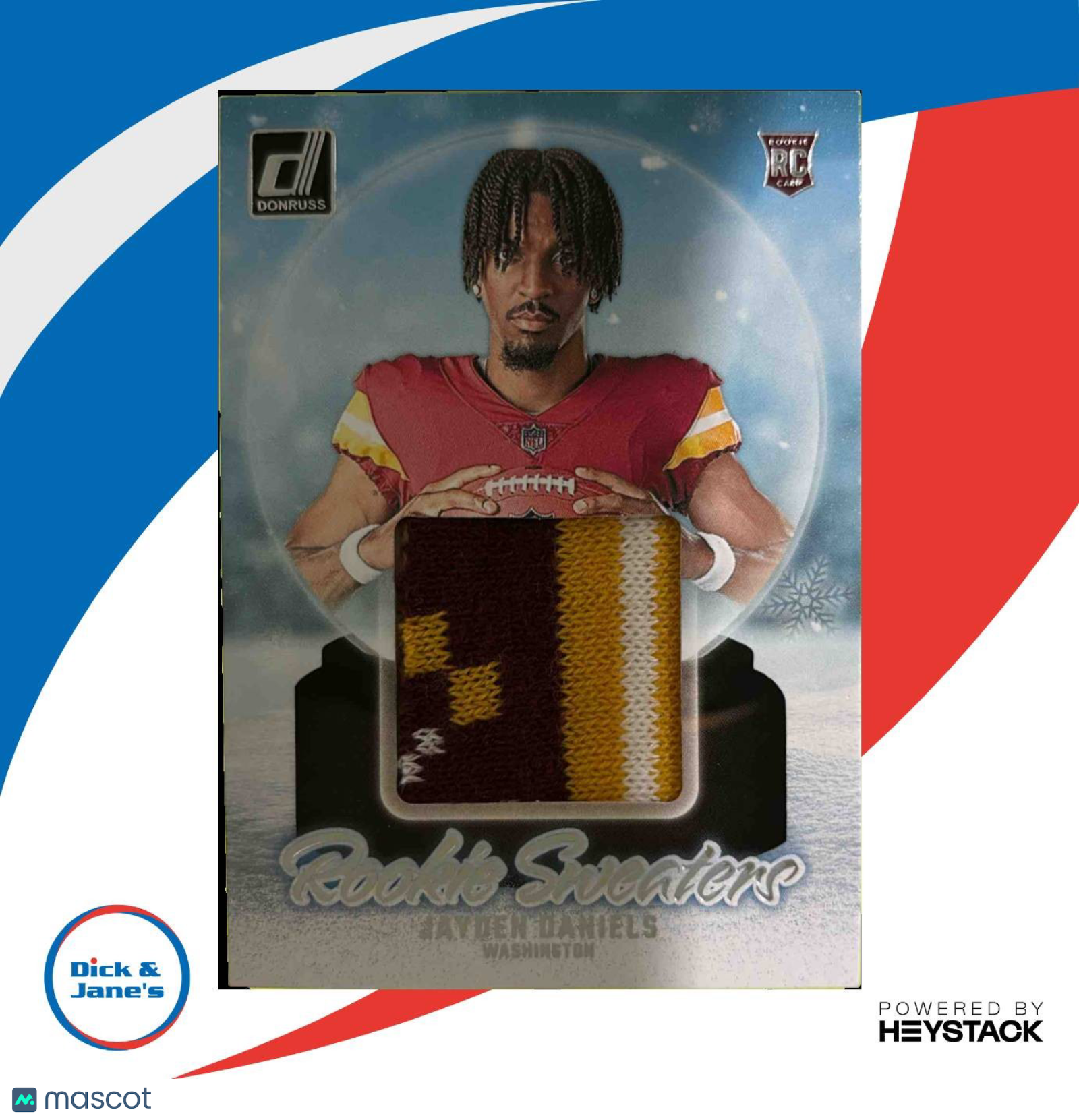 2024 Panini Donruss Jayden Daniels Rookie Holiday Sweater #RHS-JDA MEM RC - Sports Cards