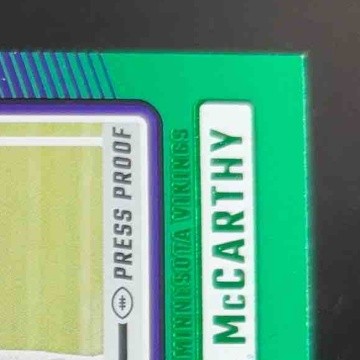 2024 Panini Donruss JJ McCarthy Press Proof Green Rated Rookie Minnesota Vikings - Sports Cards