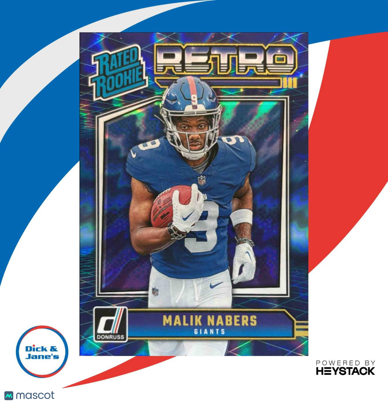 2024 Panini Donruss Malik Nabers Retro Rated Rookie #6 New York Giants - Sports Cards