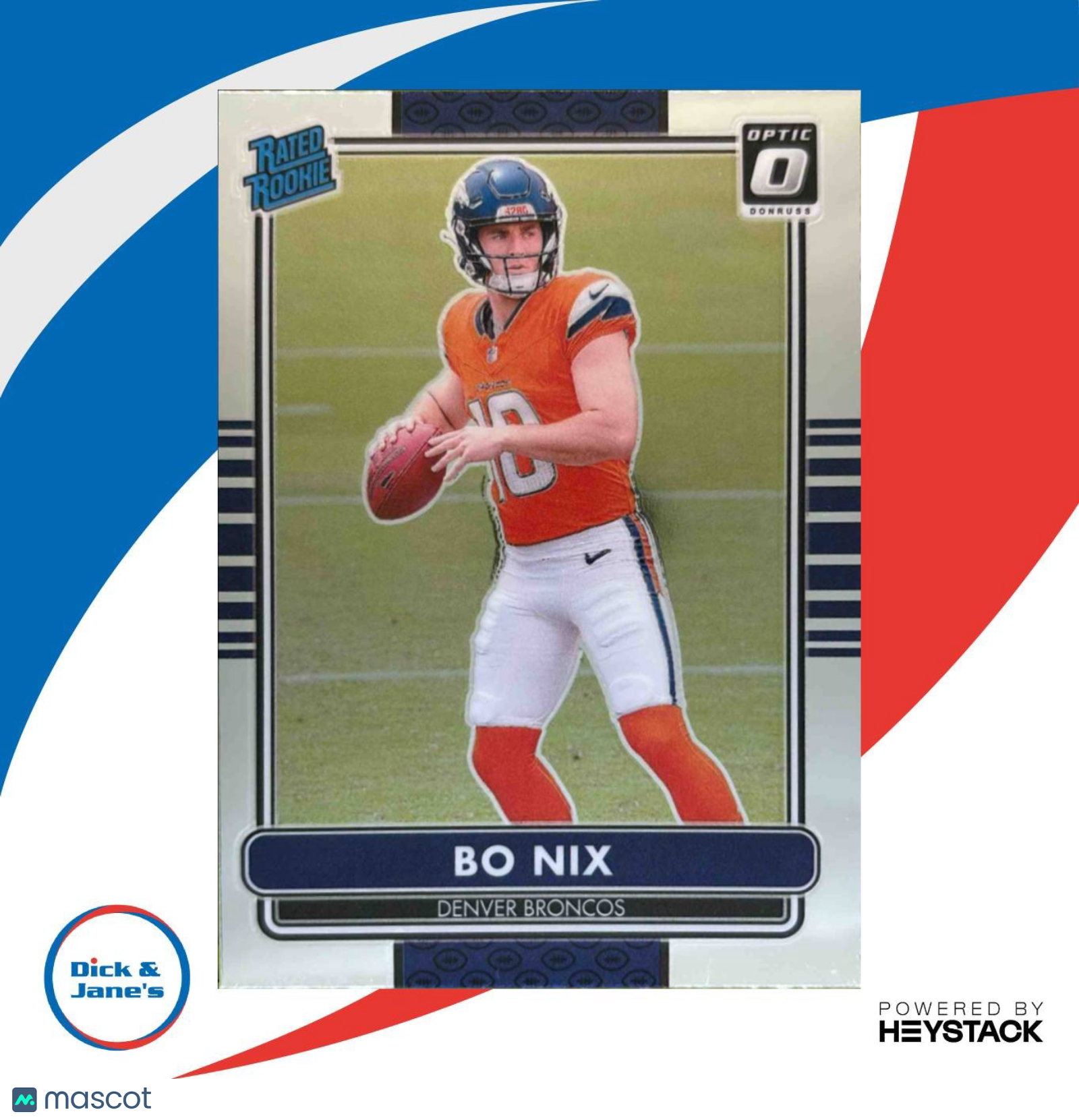 2024 Panini Donruss Optic Bo Nix 2014 Retro Series #6 Rookie Denver Broncos - Sports Cards