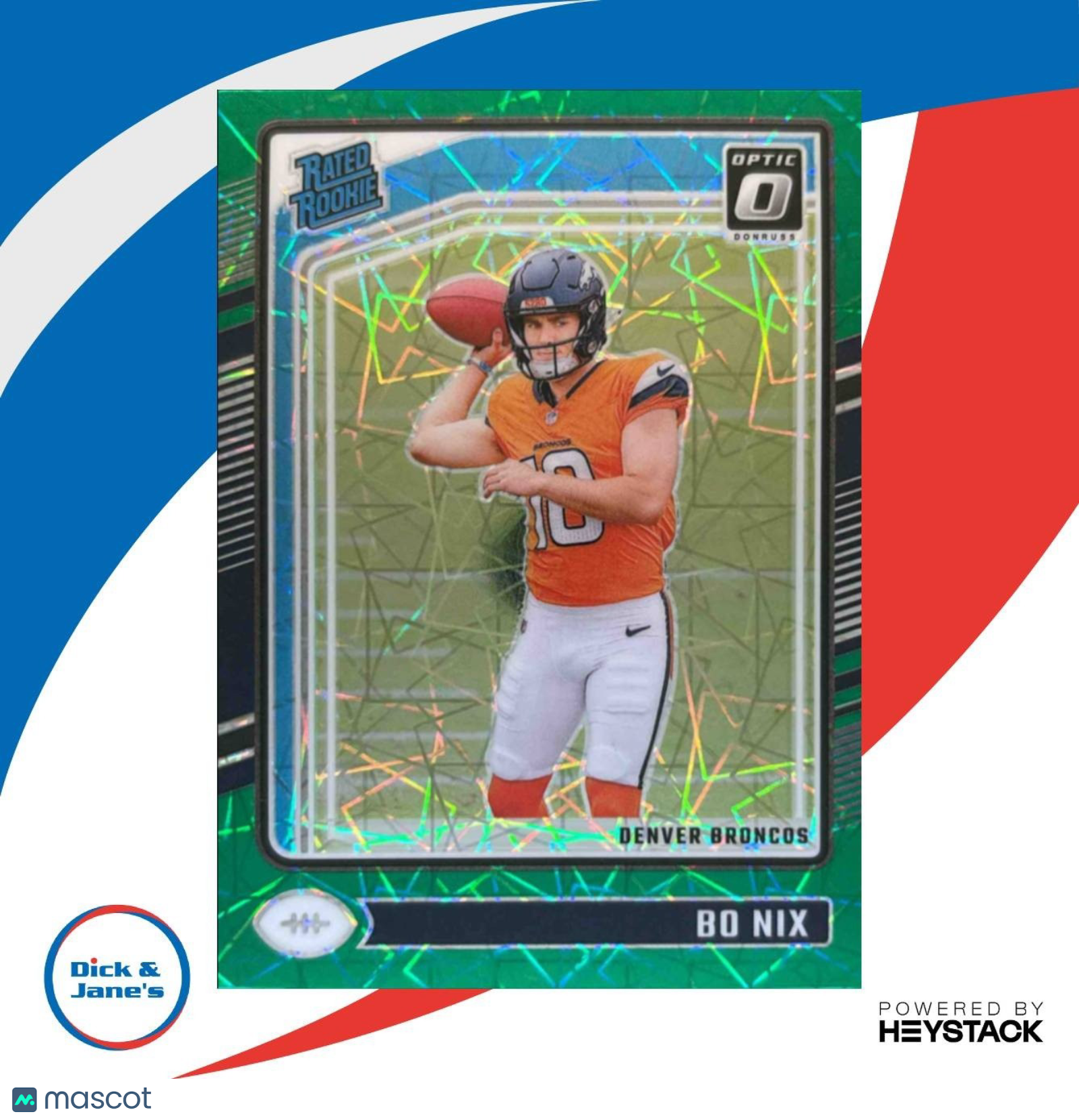 2024 Panini Donruss Optic Bo Nix Green Velocity #209 Rated Rookie Denver Broncos - Sports Cards