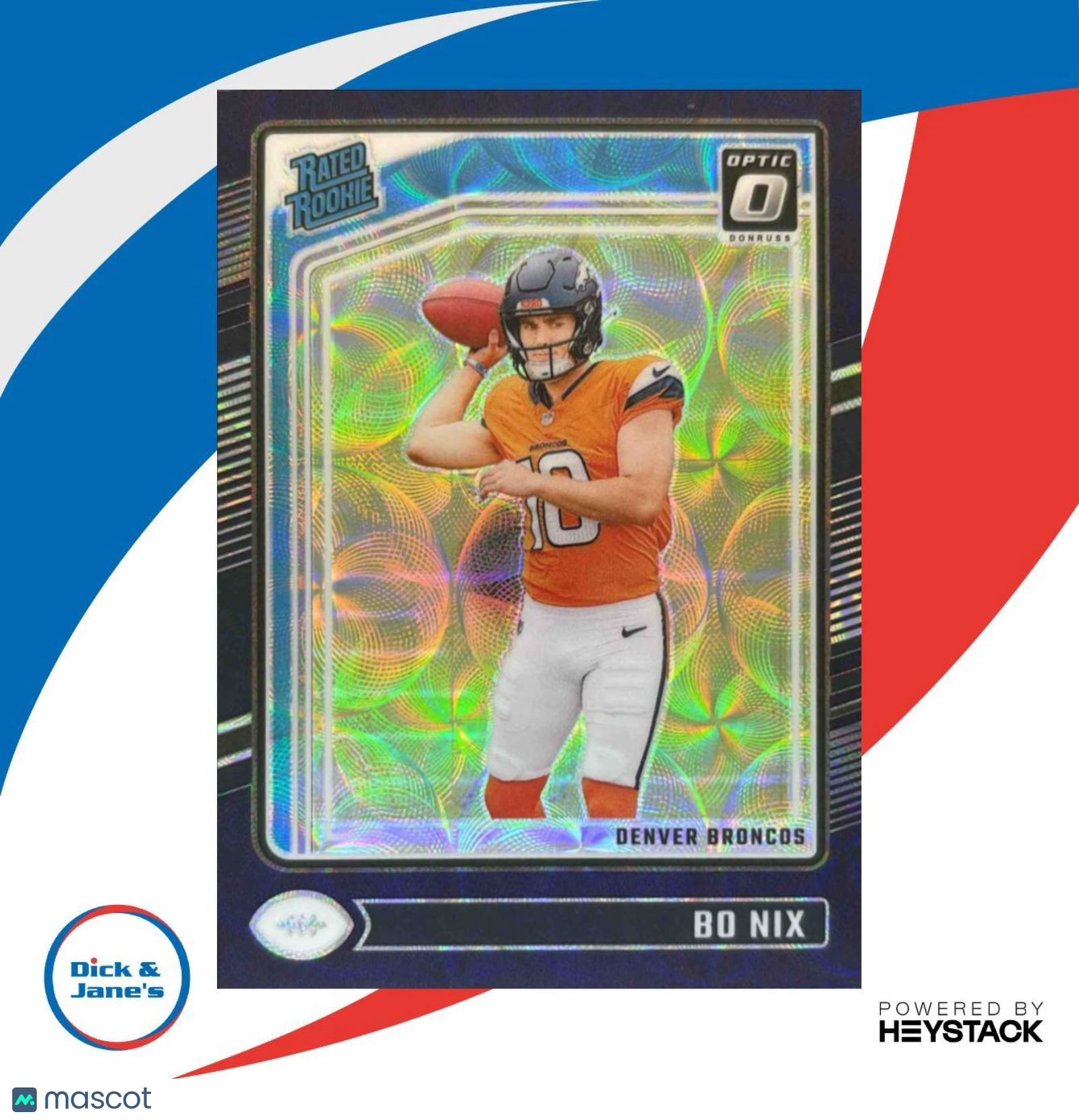 2024 Panini Donruss Optic Bo Nix Purple Scope #209 Rated Rookie Denver Broncos - Sports Cards